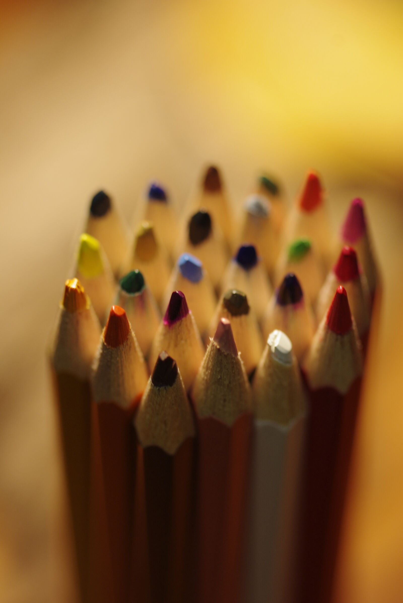 Pentax K200D sample photo. Pencils, macro, colored pencils photography