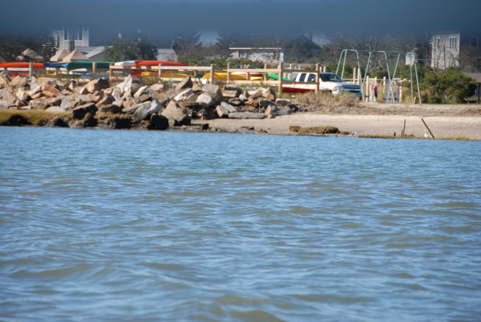 Nikon D200 sample photo. Beach, water, kayaks photography