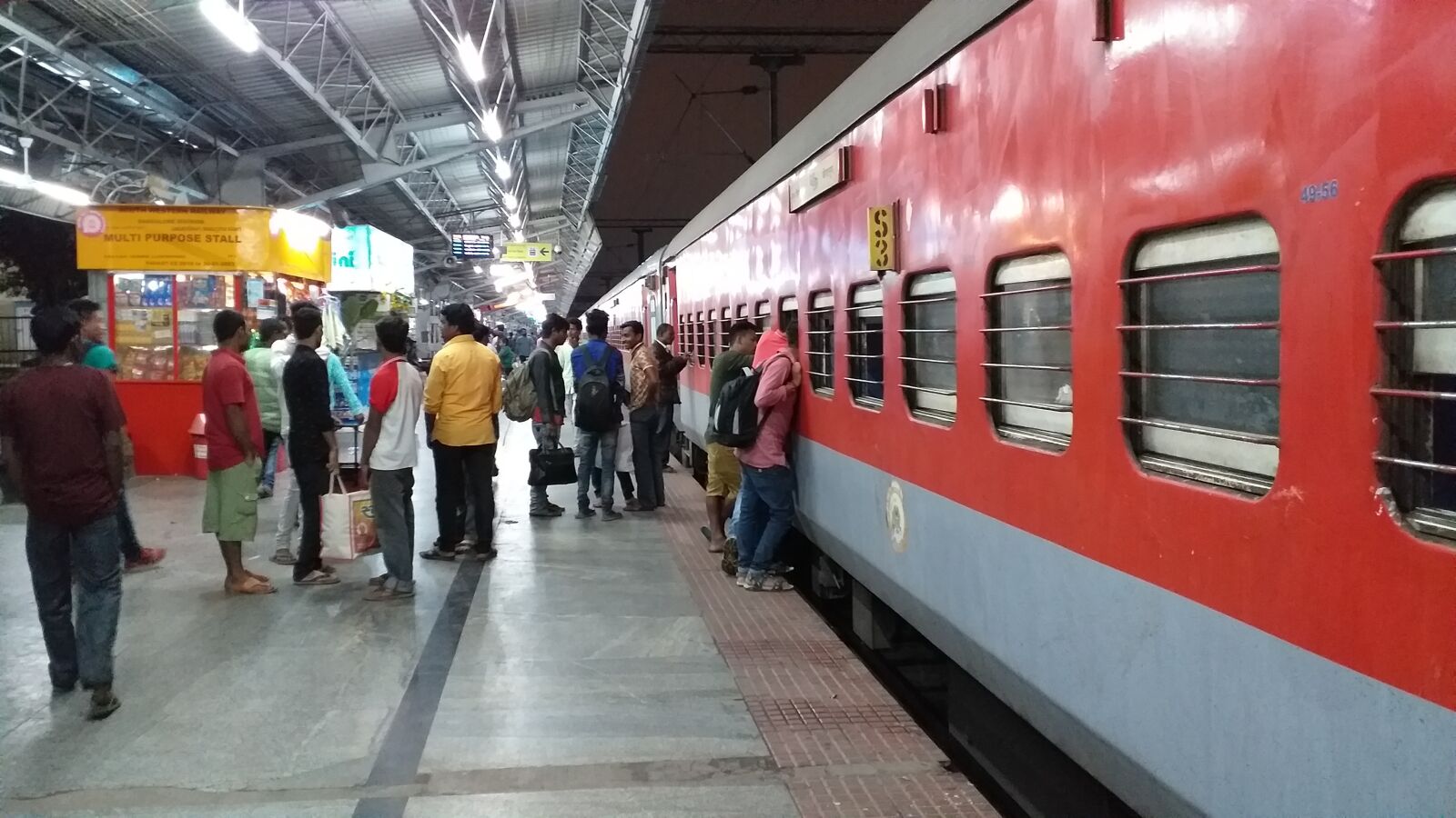 Samsung Galaxy J4+ sample photo. Trainstation, india, pilgrimage photography