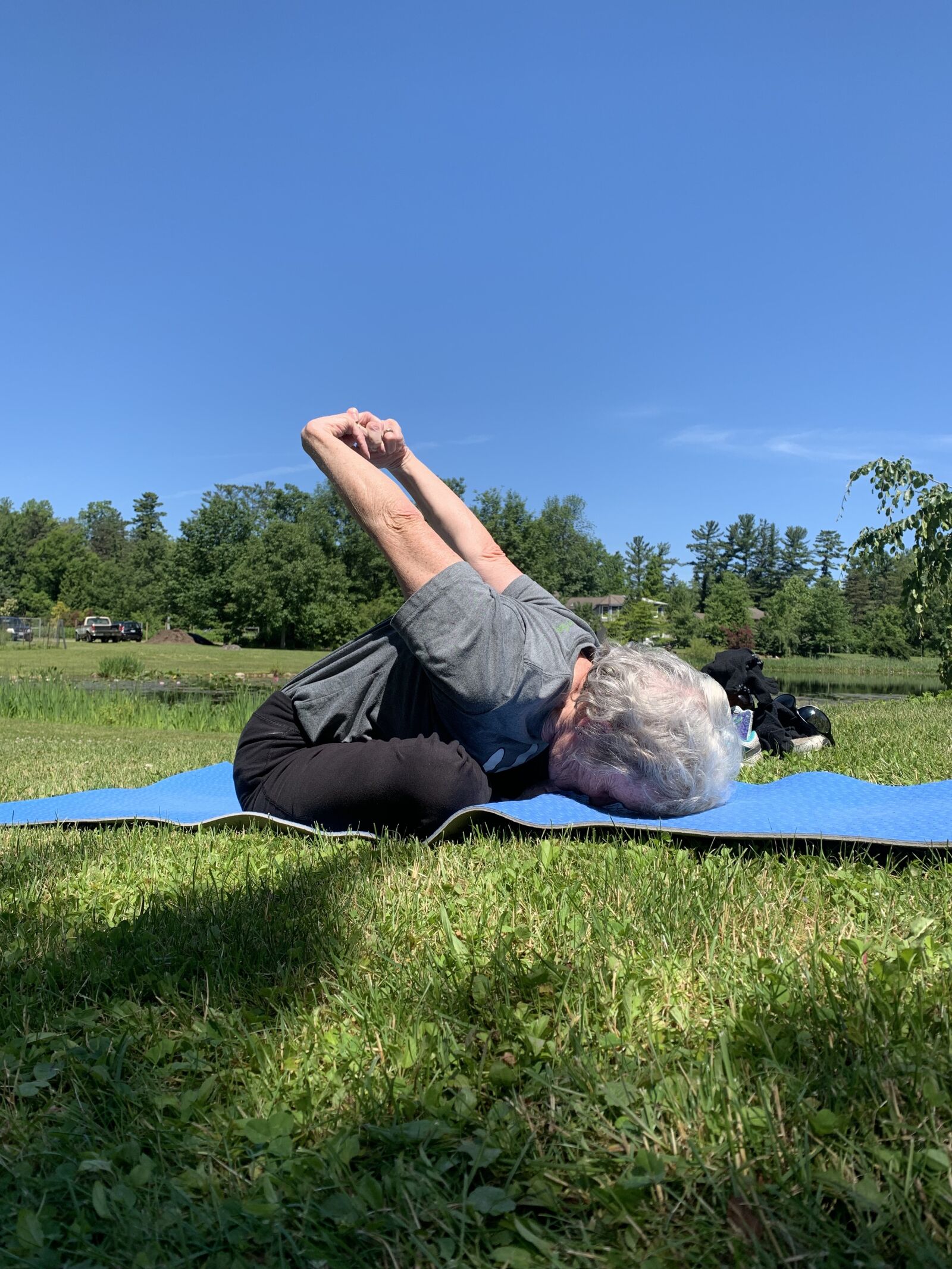 Apple iPhone XS sample photo. Outdoor yoga, exercise, body photography