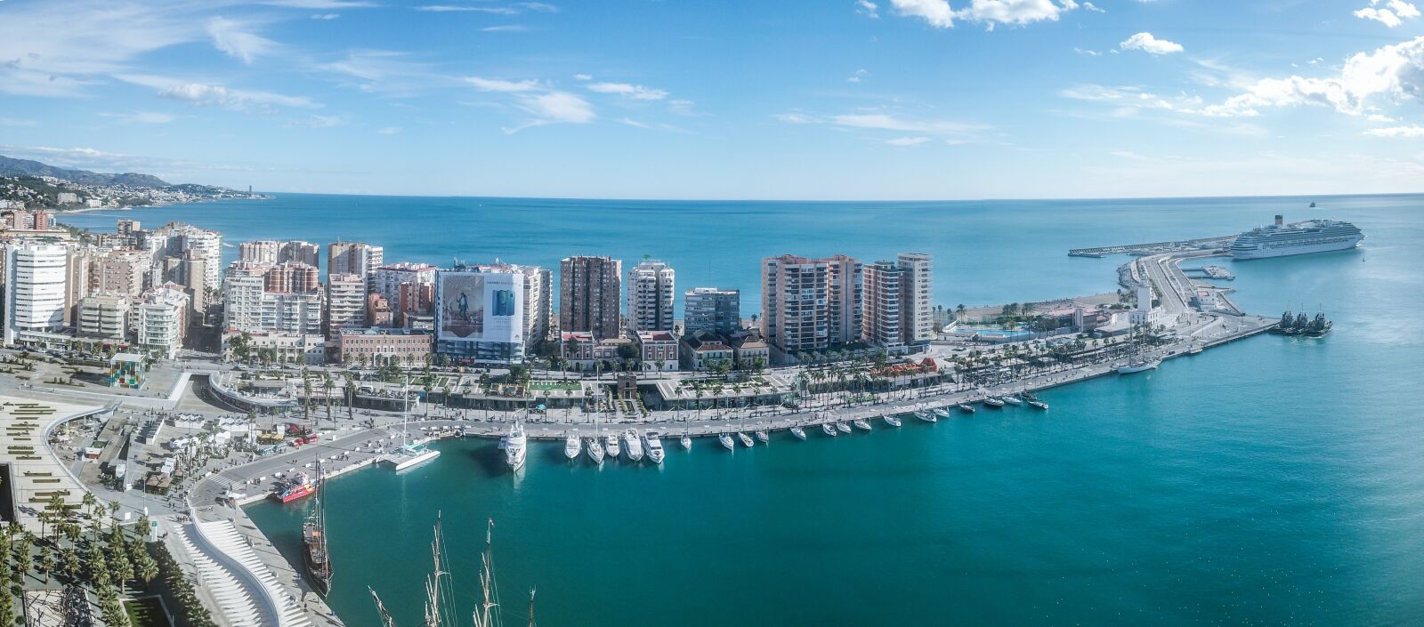 DJI FC220 sample photo. Malaga, port, bay photography