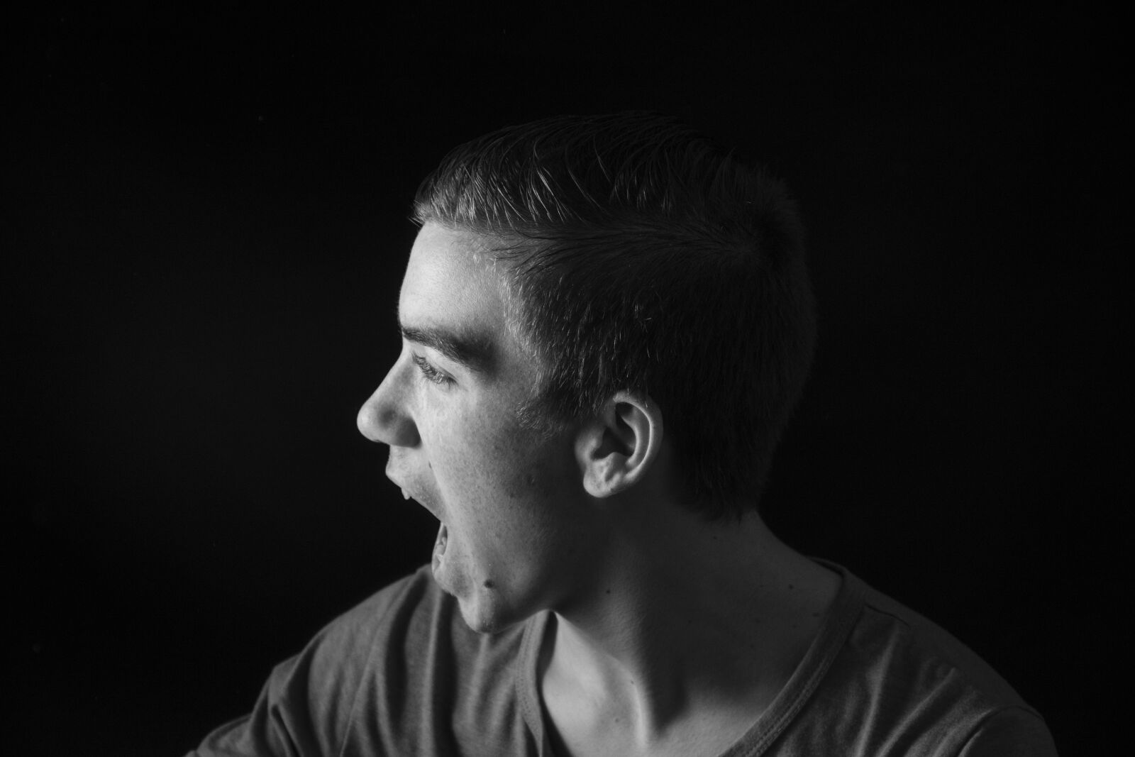Nikon D5600 sample photo. Shout, man, studio photography