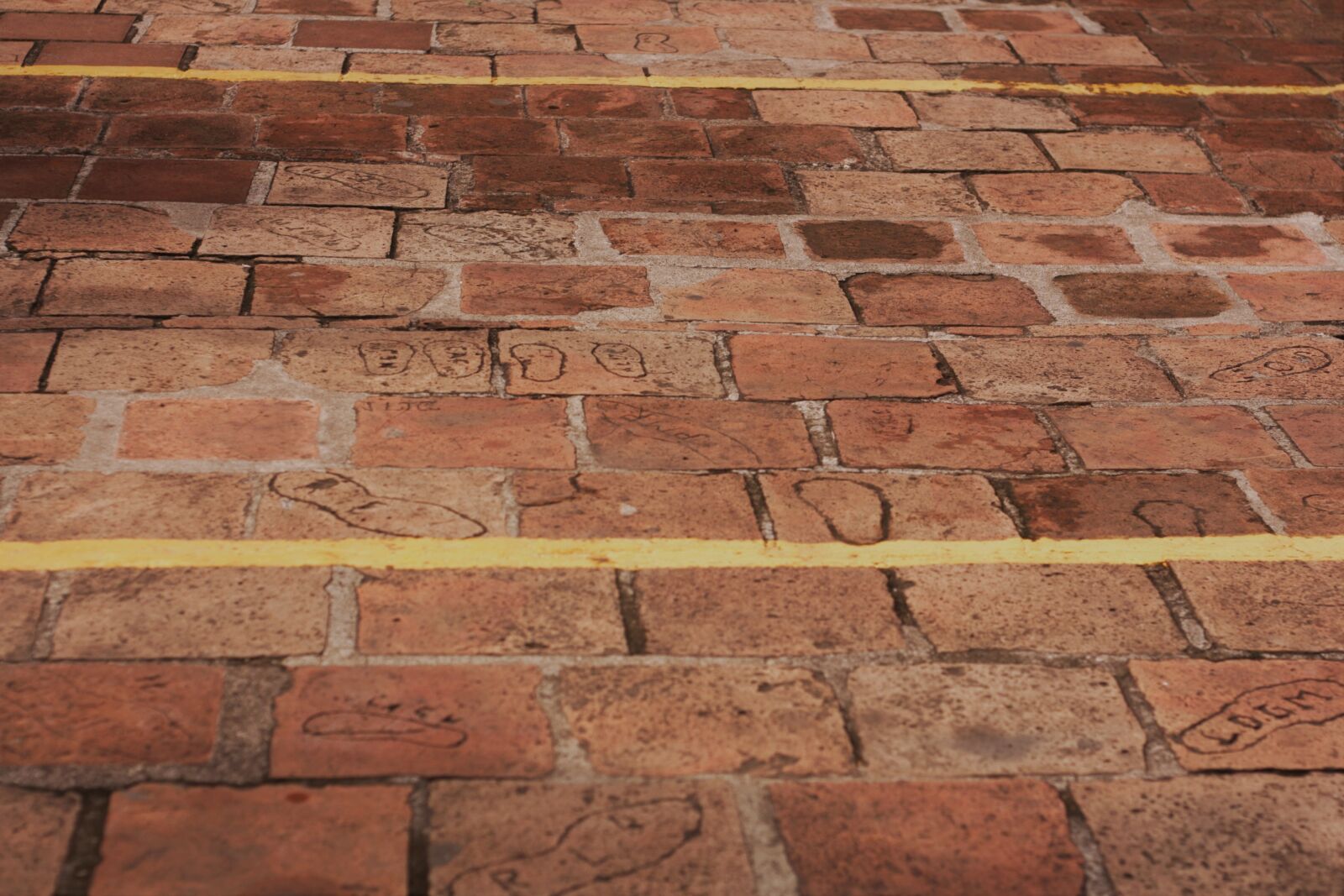 Canon EOS 1000D (EOS Digital Rebel XS / EOS Kiss F) sample photo. Footprints, brick, faith photography