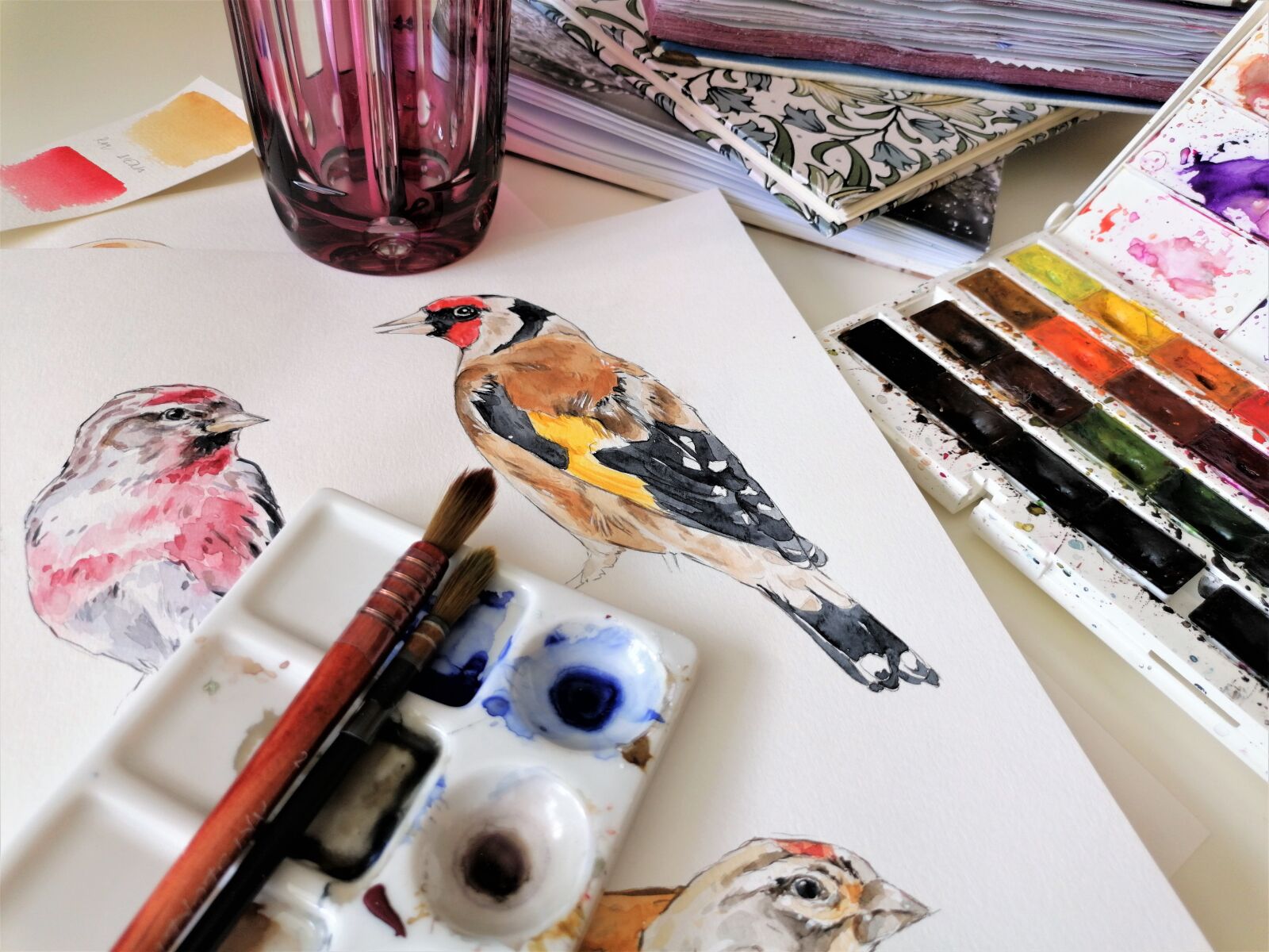 HUAWEI P30 LITE sample photo. Birds, drawing, watercolor photography