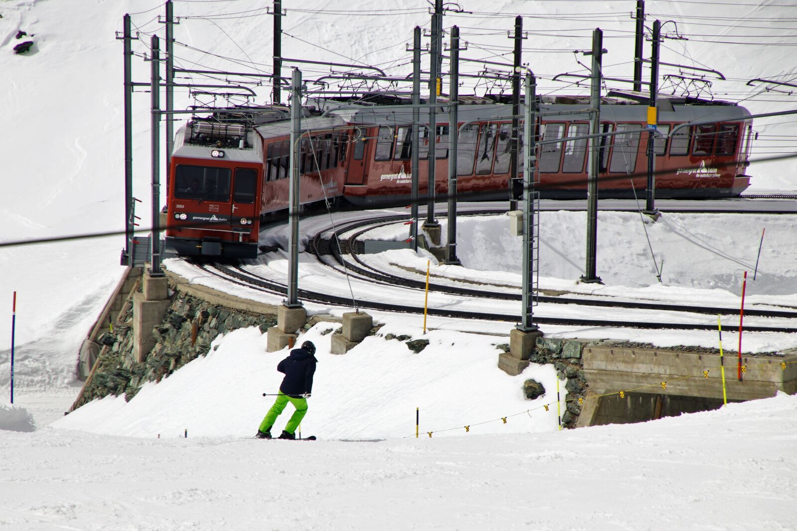 Canon EOS 80D sample photo. Skier, rails, pull station photography