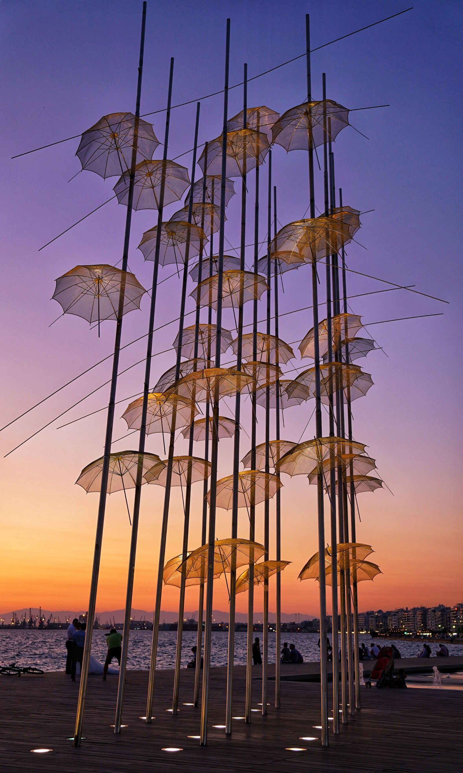 Sony a7R II + Sony FE 24-70mm F2.8 GM sample photo. Thessaloniki, umbrella, sculpture photography