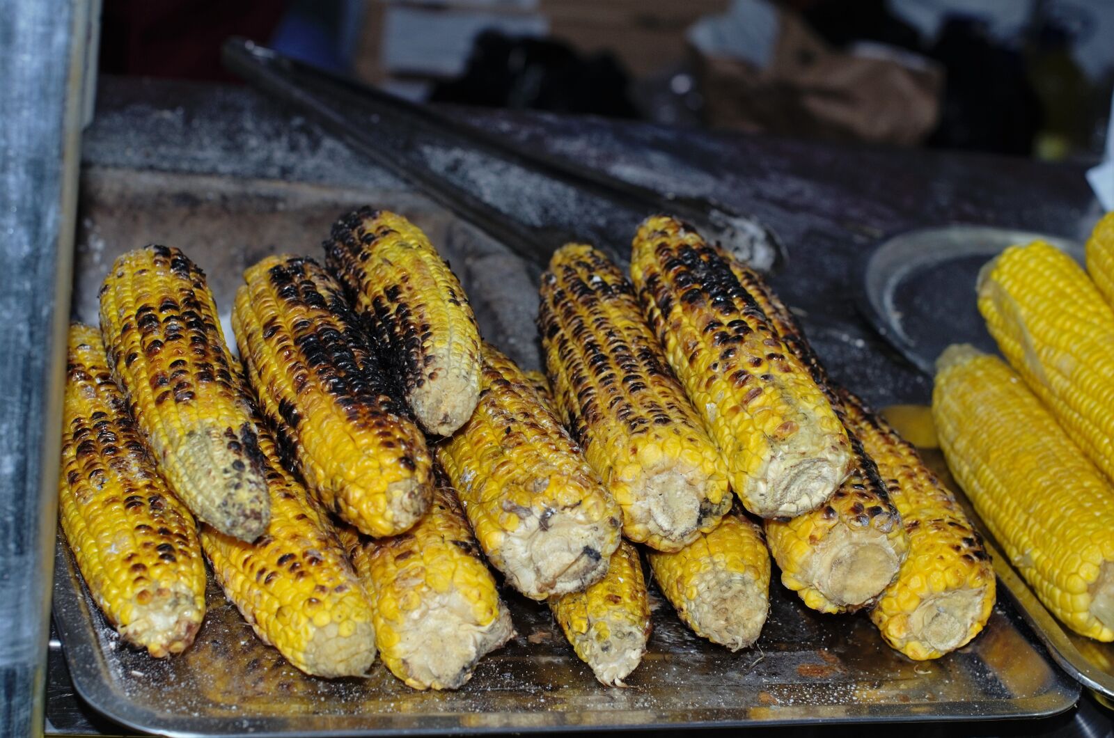 Nikon D5100 sample photo. Baked corn, street food photography