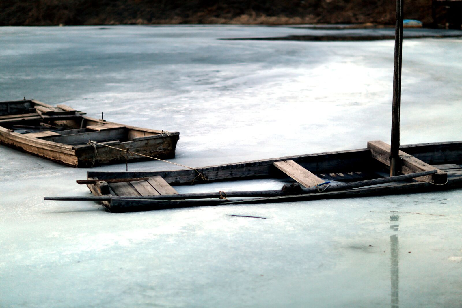 Canon EOS 5D Mark III sample photo. Lake, winter, boat photography