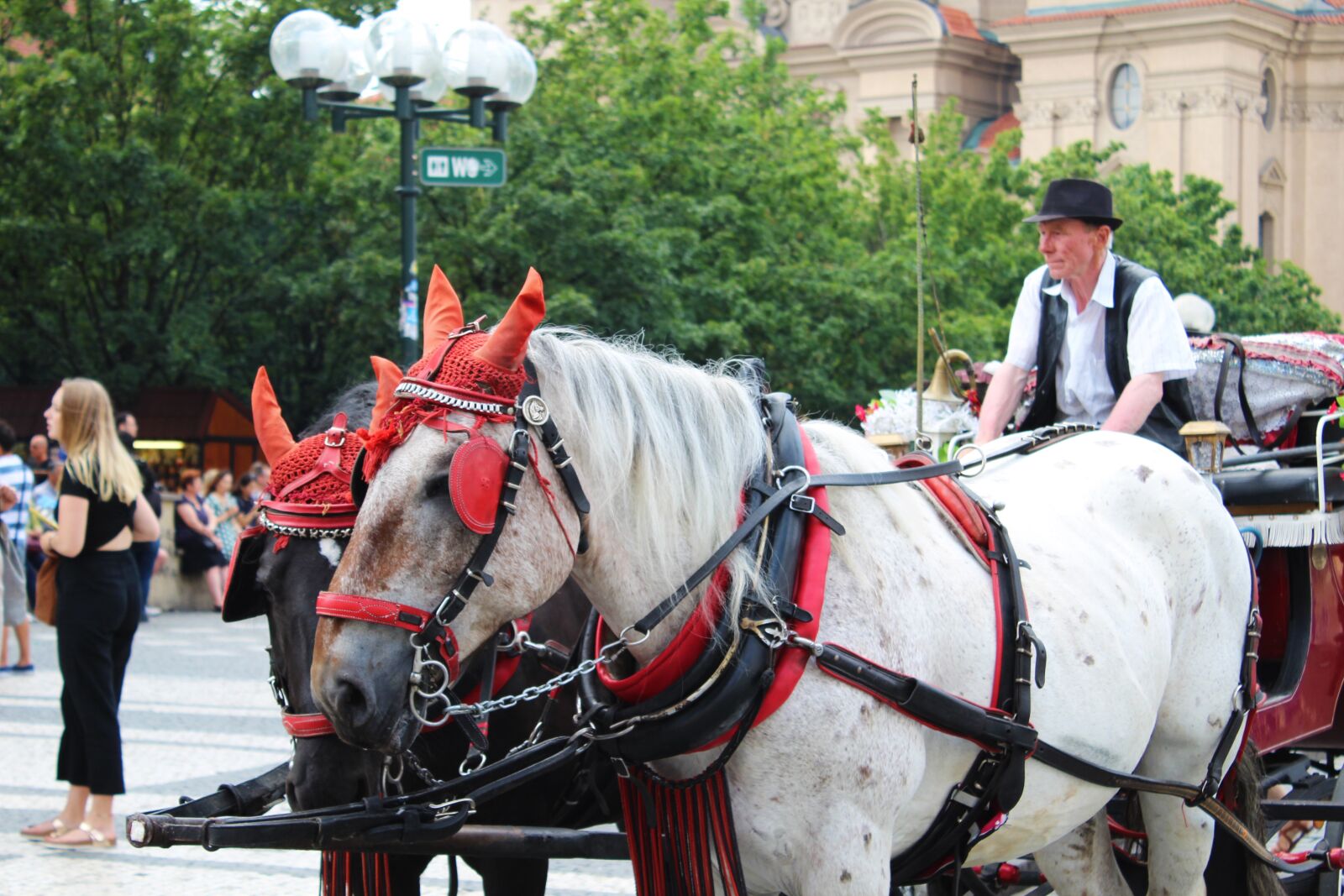 Canon EOS 1300D (EOS Rebel T6 / EOS Kiss X80) sample photo. Prague, coach, horses photography