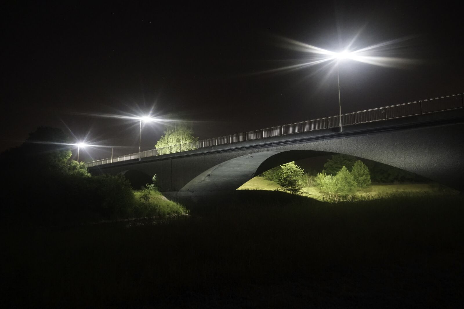 Sony a5100 sample photo. Night, bridge, light photography