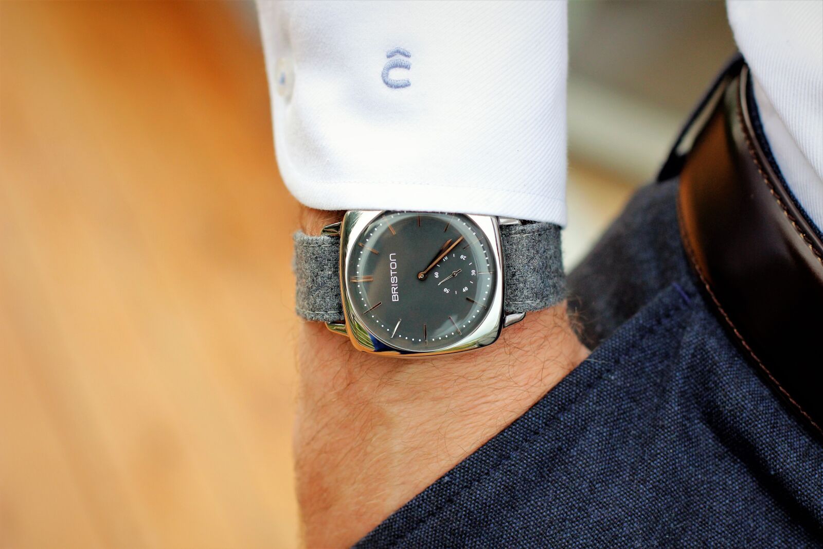 Canon EOS 600D (Rebel EOS T3i / EOS Kiss X5) + Canon EF 50mm F1.4 USM sample photo. Watch, suit, hand photography