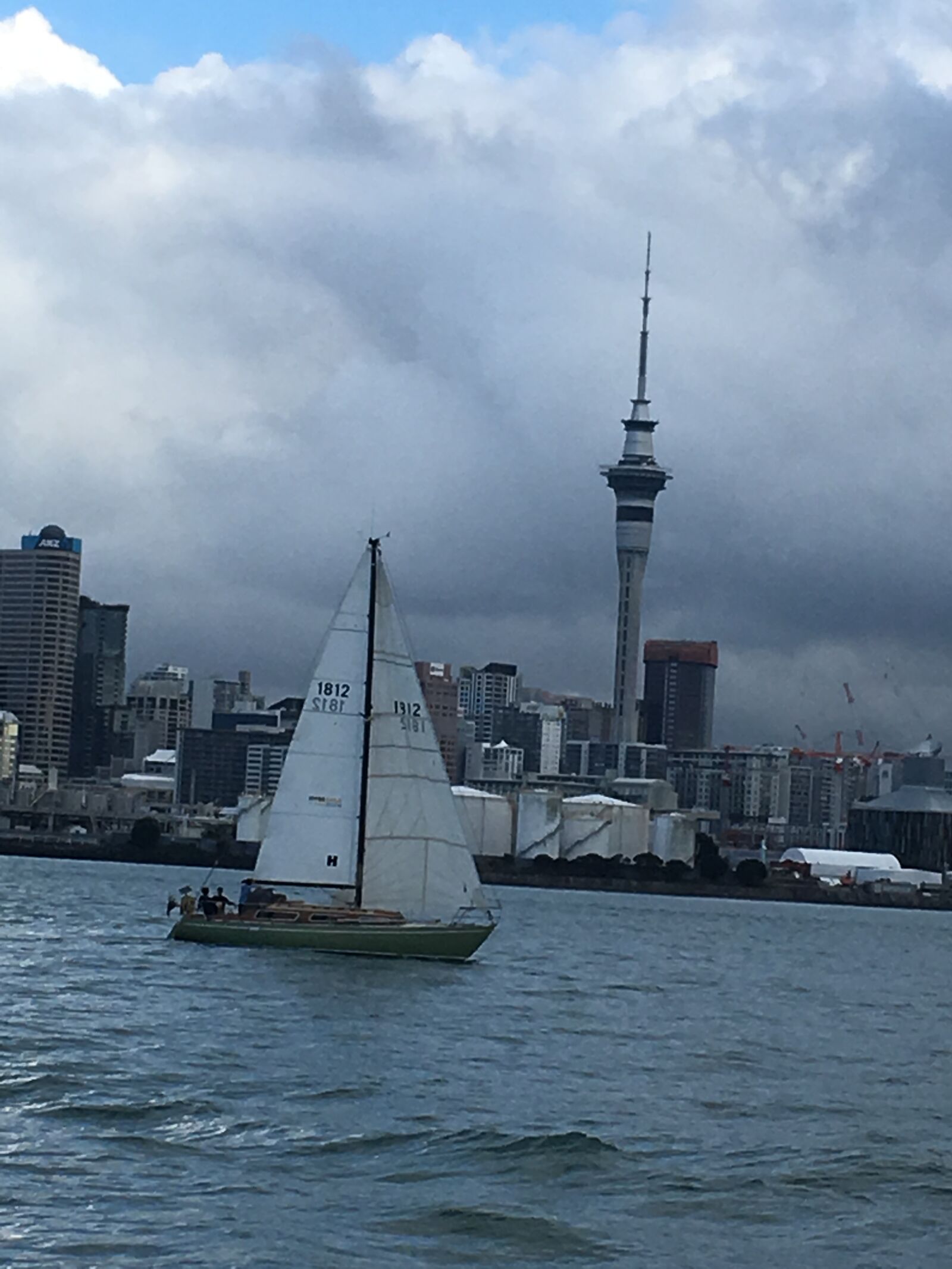 iPhone SE back camera 4.15mm f/2.2 sample photo. Auckland, sky-tower, boat photography