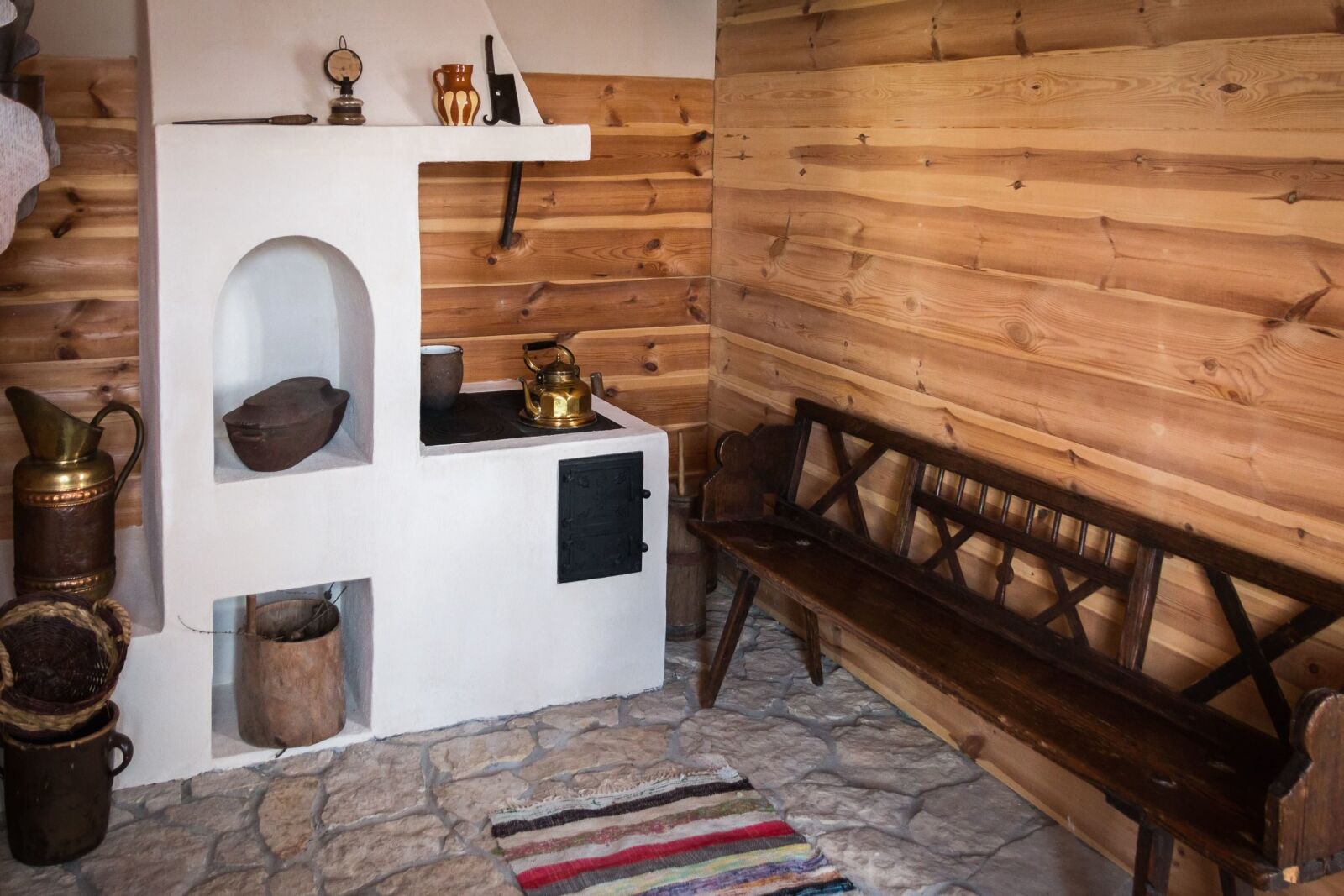 Canon EOS 70D sample photo. Bench, wall, fireplace, ethno photography