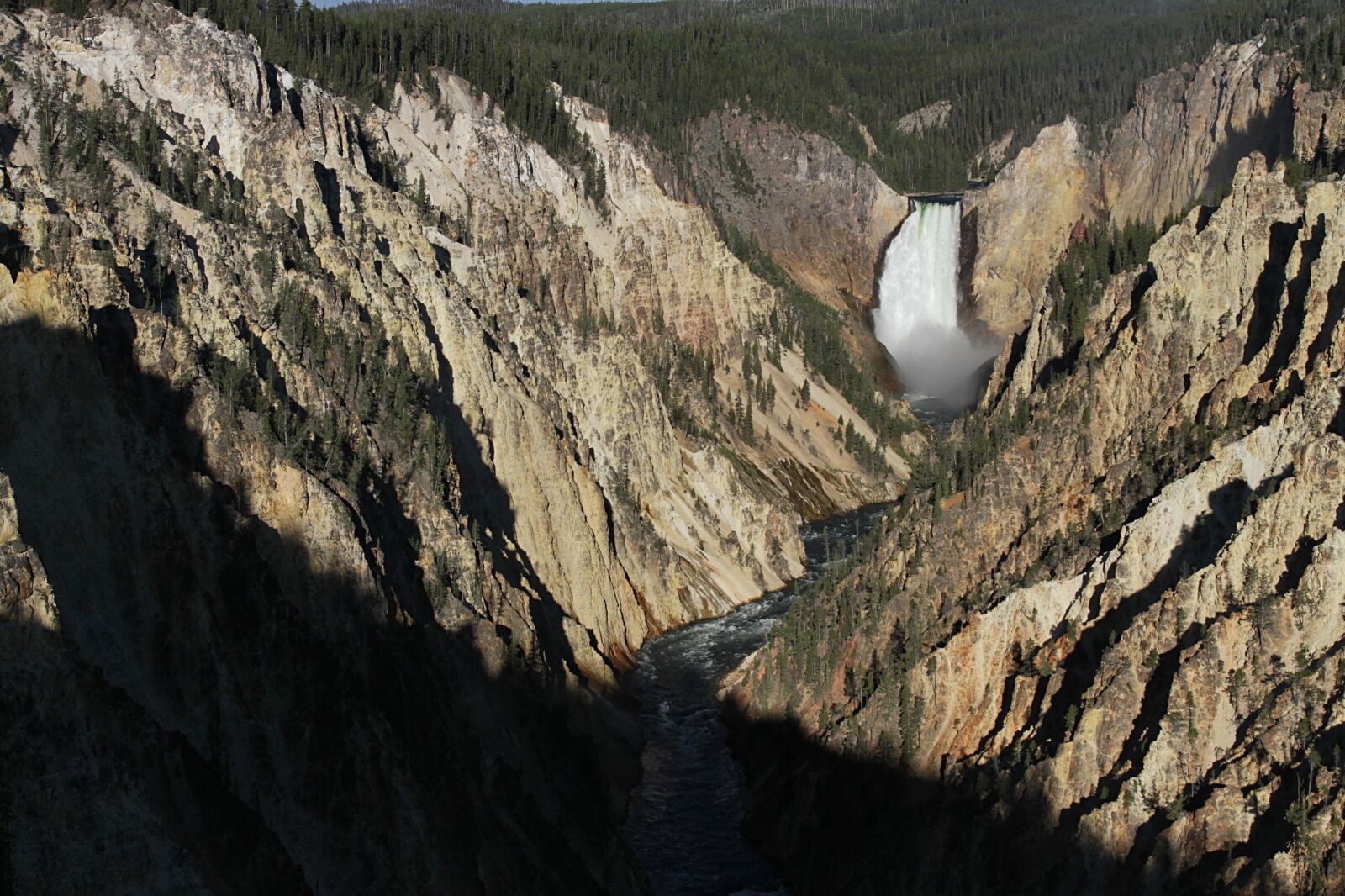 Canon EOS 7D sample photo. Lower yellowstone falls, waterfall photography