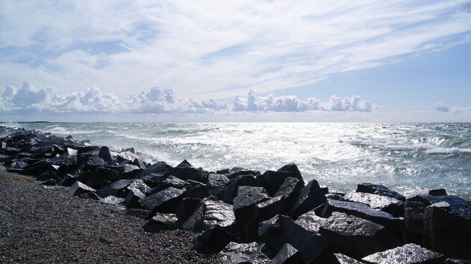Sony Alpha DSLR-A230 sample photo. Hiddensee, west beach, windy photography