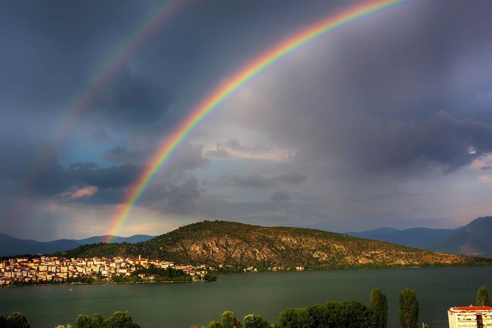 Tamron SP 24-70mm F2.8 Di VC USD sample photo. Rainbow, kastoria, lake photography