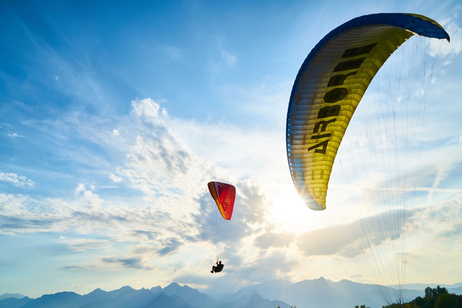 Sony a7R II sample photo. Parachute, fly, blue photography