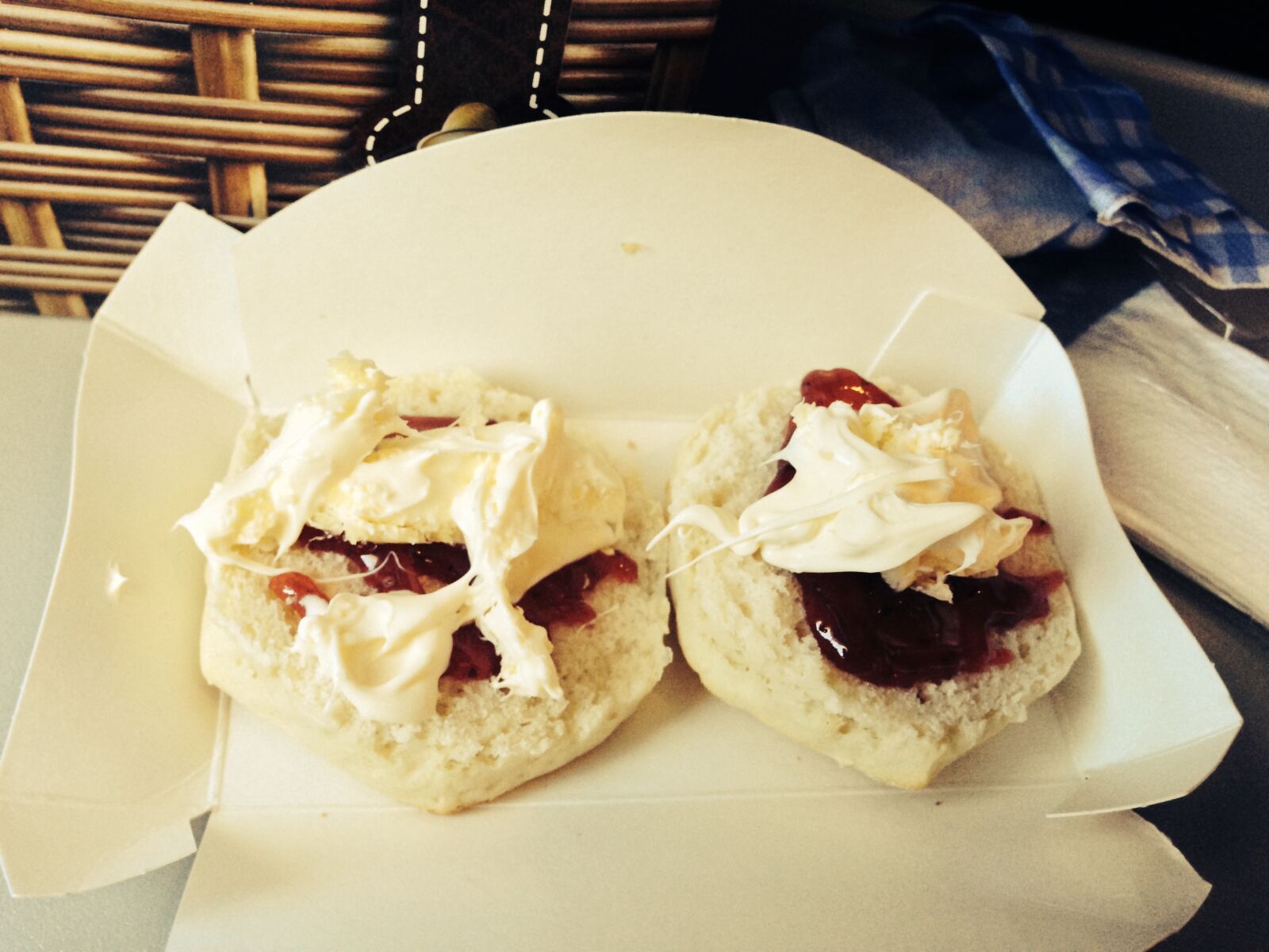 Apple iPhone 5 sample photo. Clotted, cream, planefood, scones photography