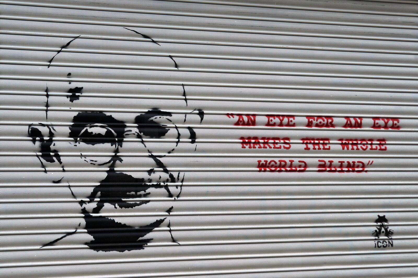 Nikon D600 sample photo. Gandhi, graffiti, face photography