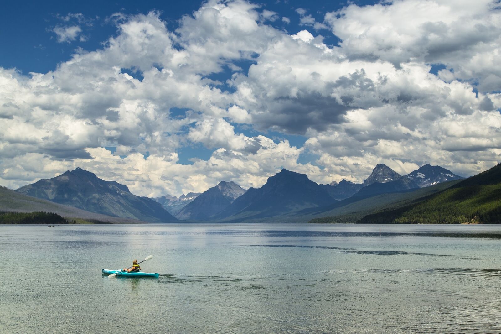 Canon EF 24-105mm F4L IS USM sample photo. Lake mcdonald, landscape, kayaking photography