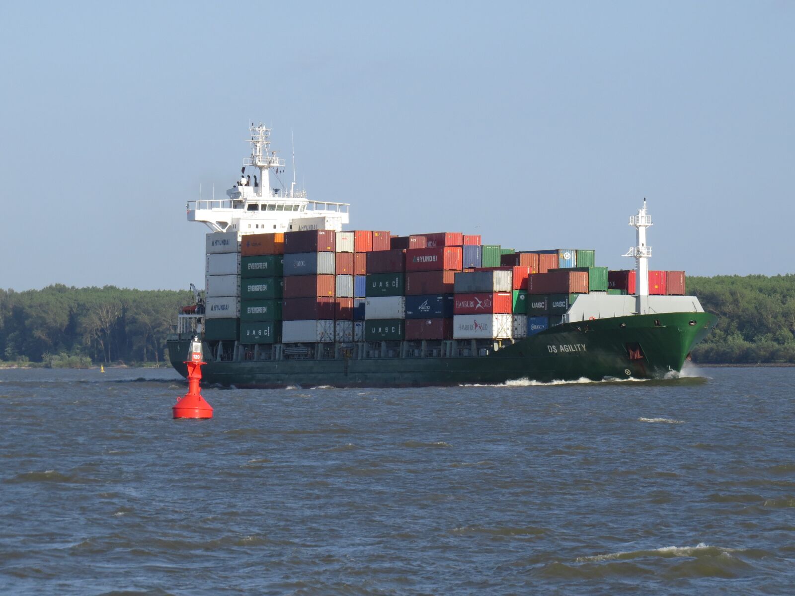 Canon PowerShot SX50 HS sample photo. Ship, container, elbe photography