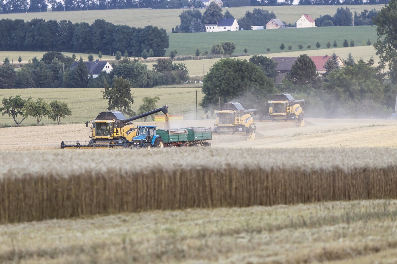 Canon EOS 50D + Canon EF 70-200mm F2.8L IS USM sample photo. Agriculture, harvest, combine harvester photography