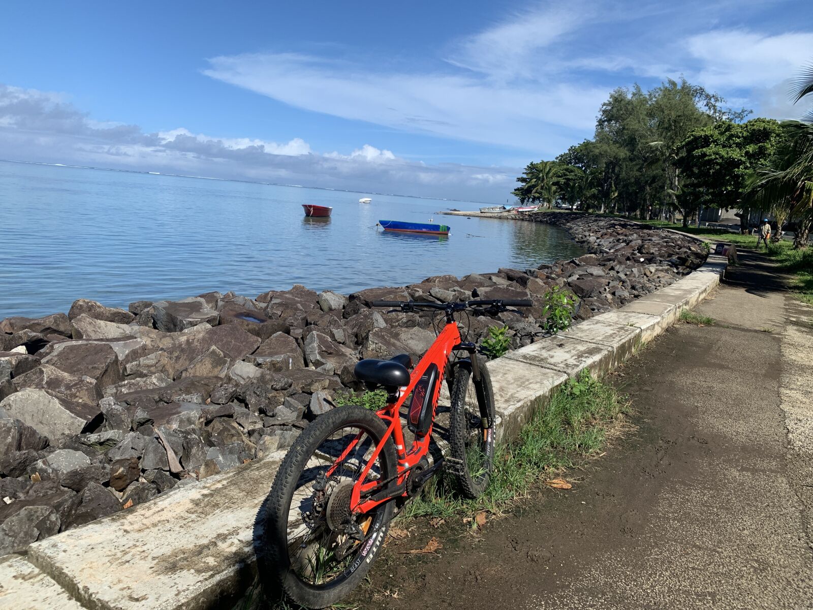 Apple iPhone XR sample photo. Coastal bike ride, mauritius photography