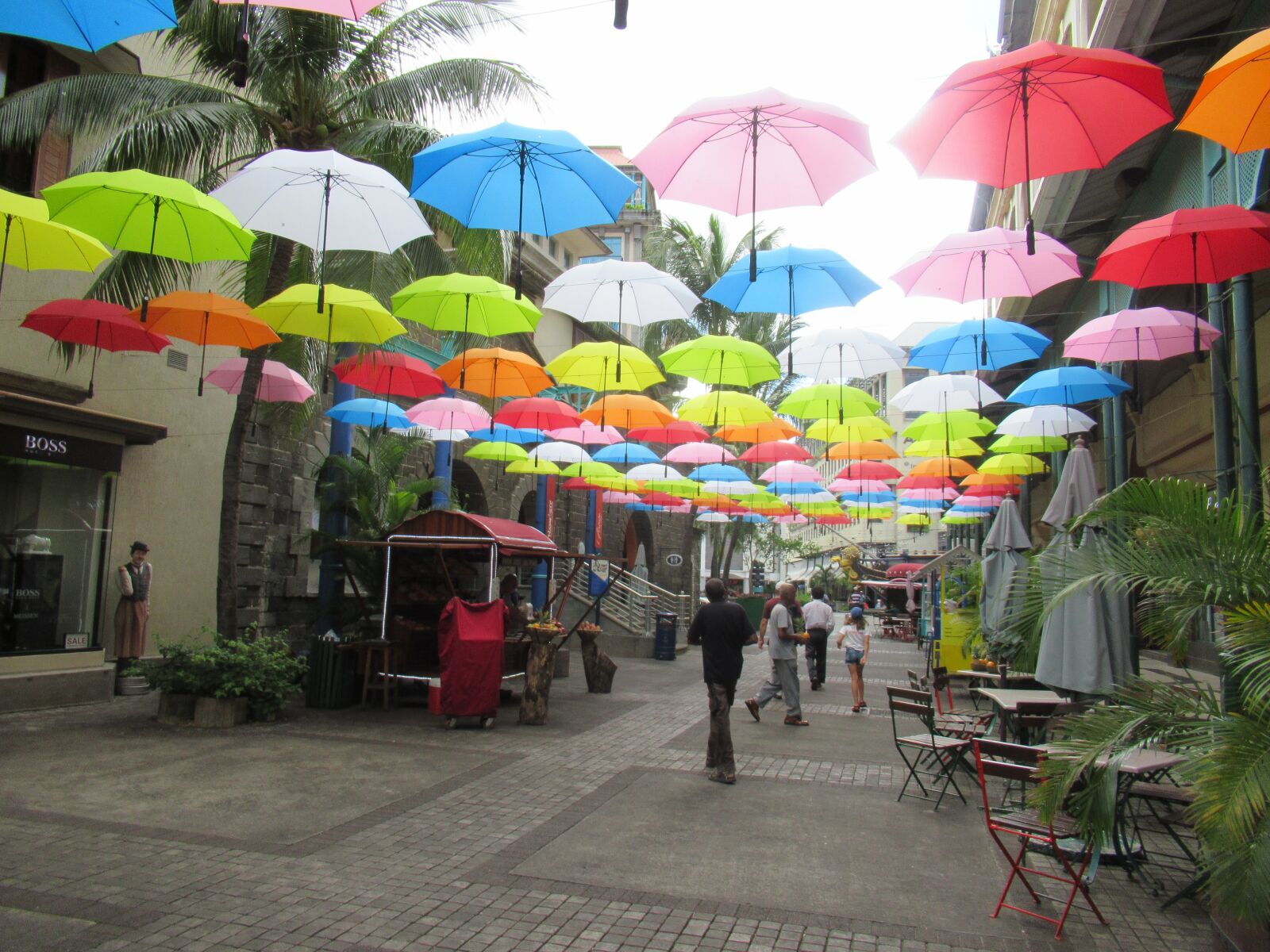 Canon PowerShot SX620 HS sample photo. Umbrellas, colors, mauritius photography