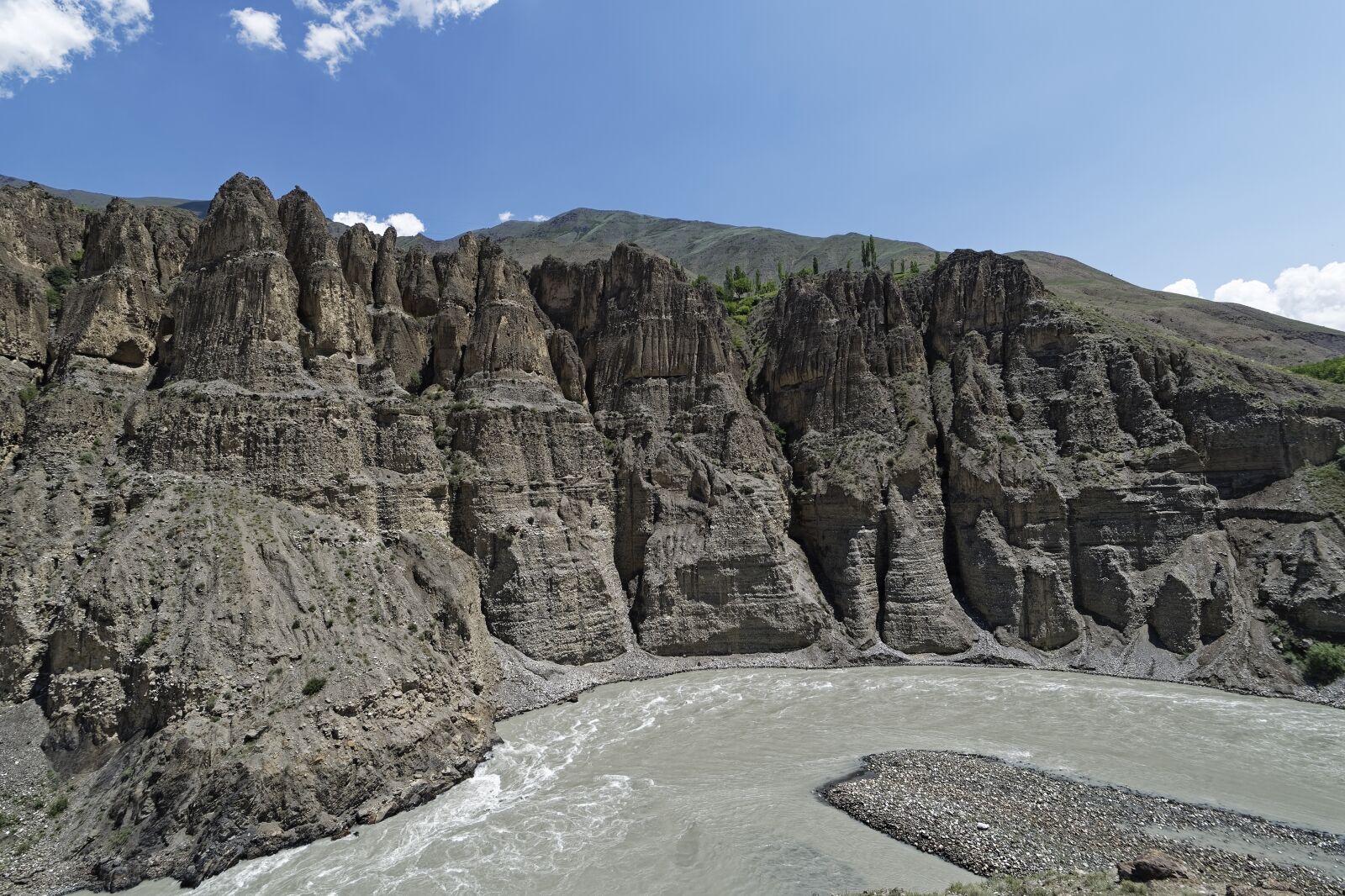 Nikon D500 sample photo. Tajikistan, serafschan river, cliff photography