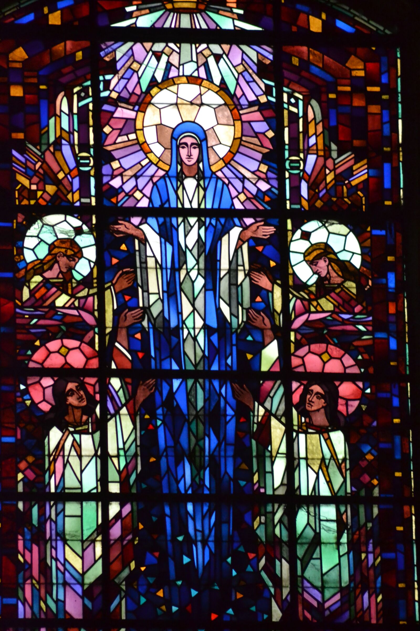 Nikon D3100 sample photo. Stained glass, colorful, woman photography