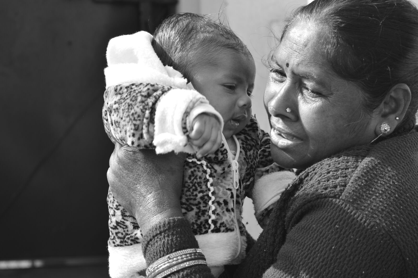 Nikon D3200 sample photo. Portrait, black white, grandmother photography