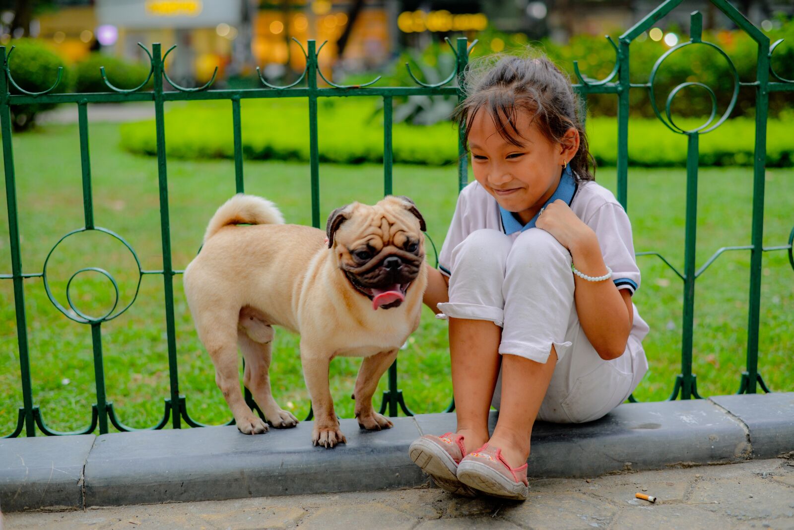 Nikon D610 sample photo. Children, girl, pug photography