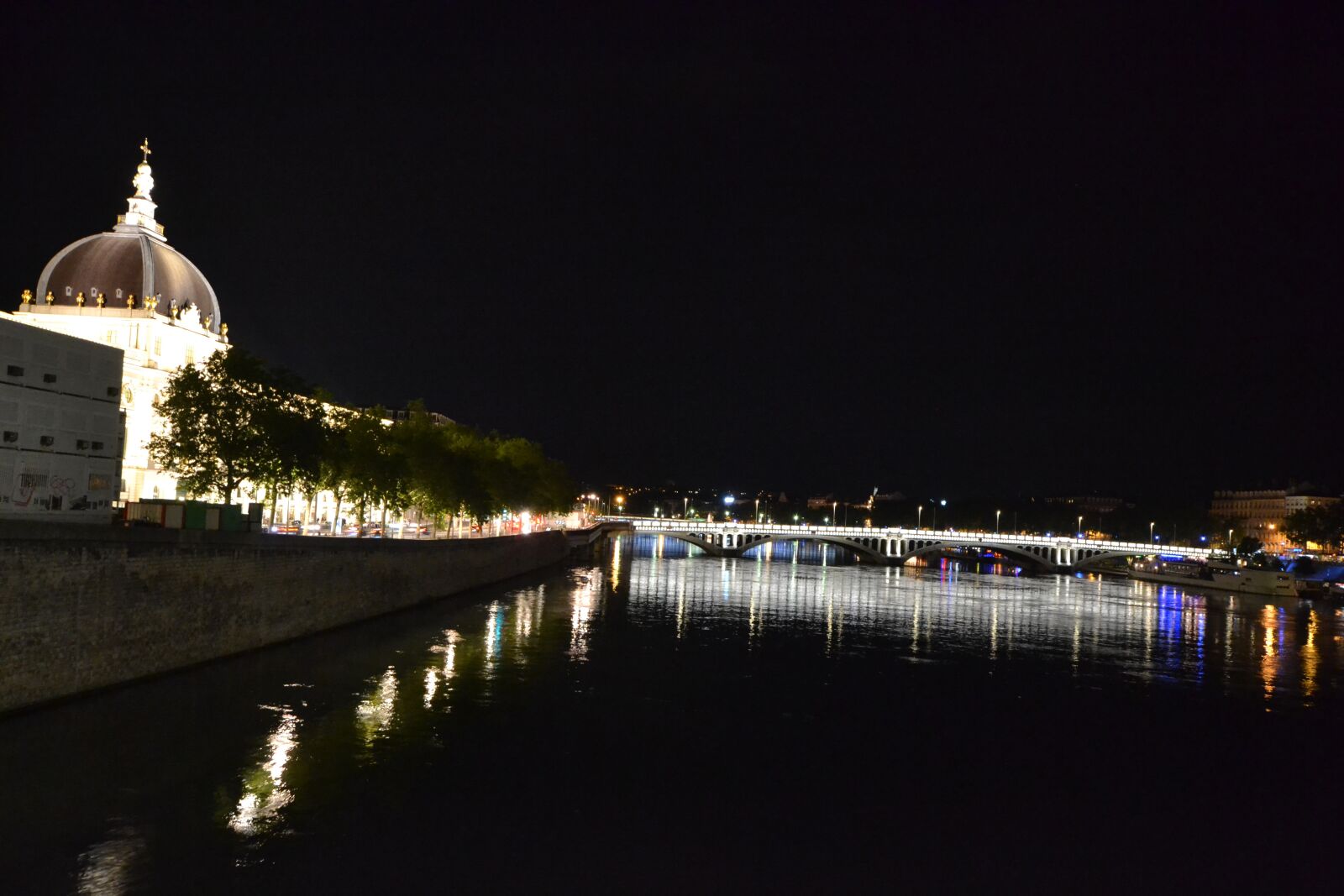 Nikon D3100 sample photo. River, night, lyon photography