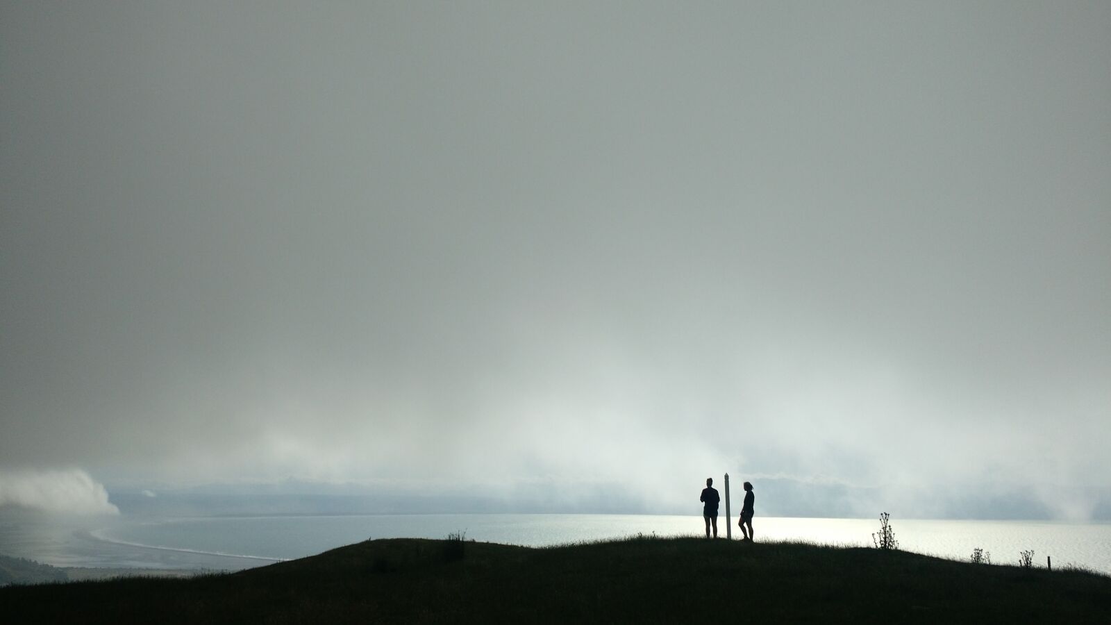 Motorola Moto X (2nd Gen) sample photo. Clouds, hikers, hills photography