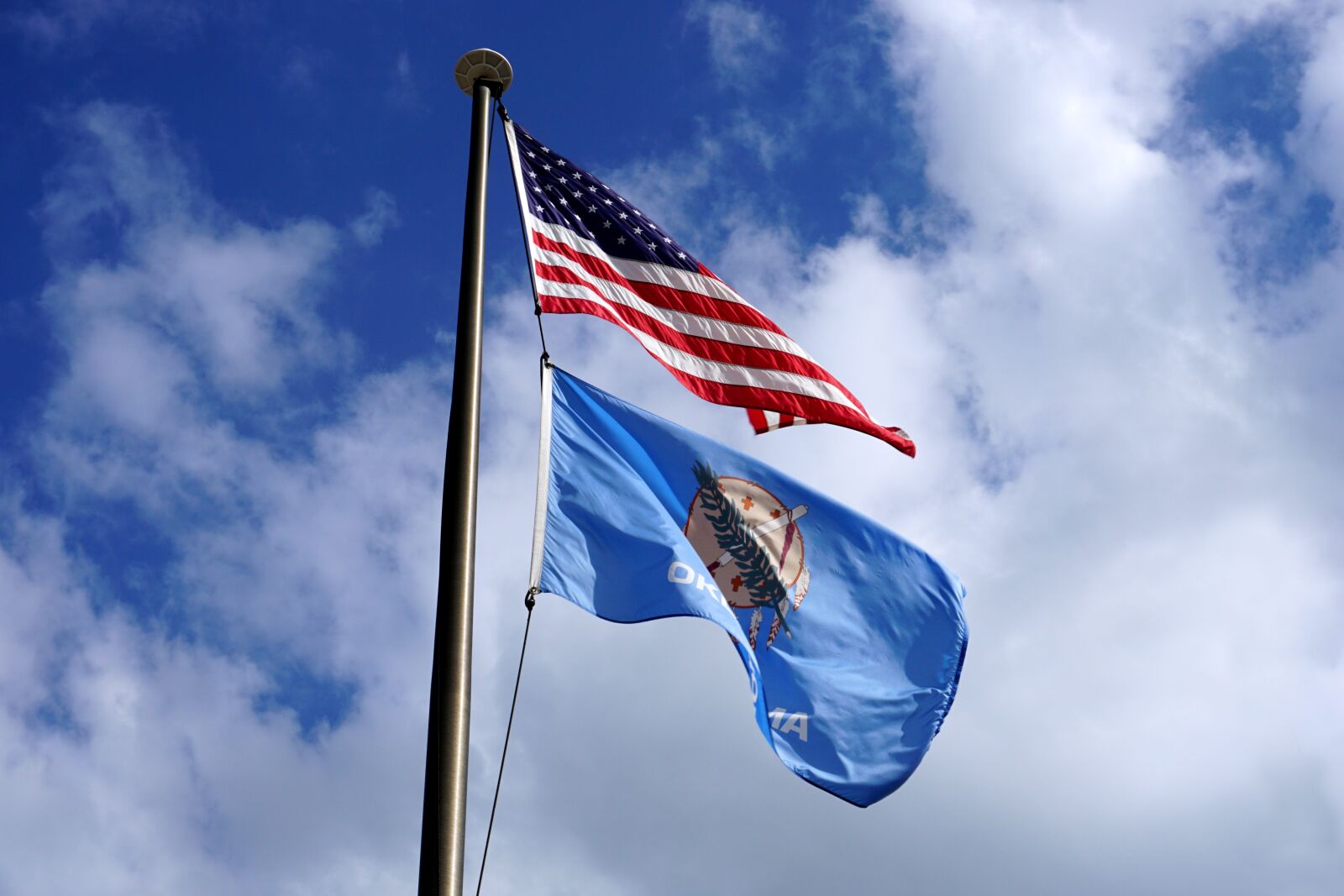 Sony a6000 sample photo. Oklahoma, state, flag photography