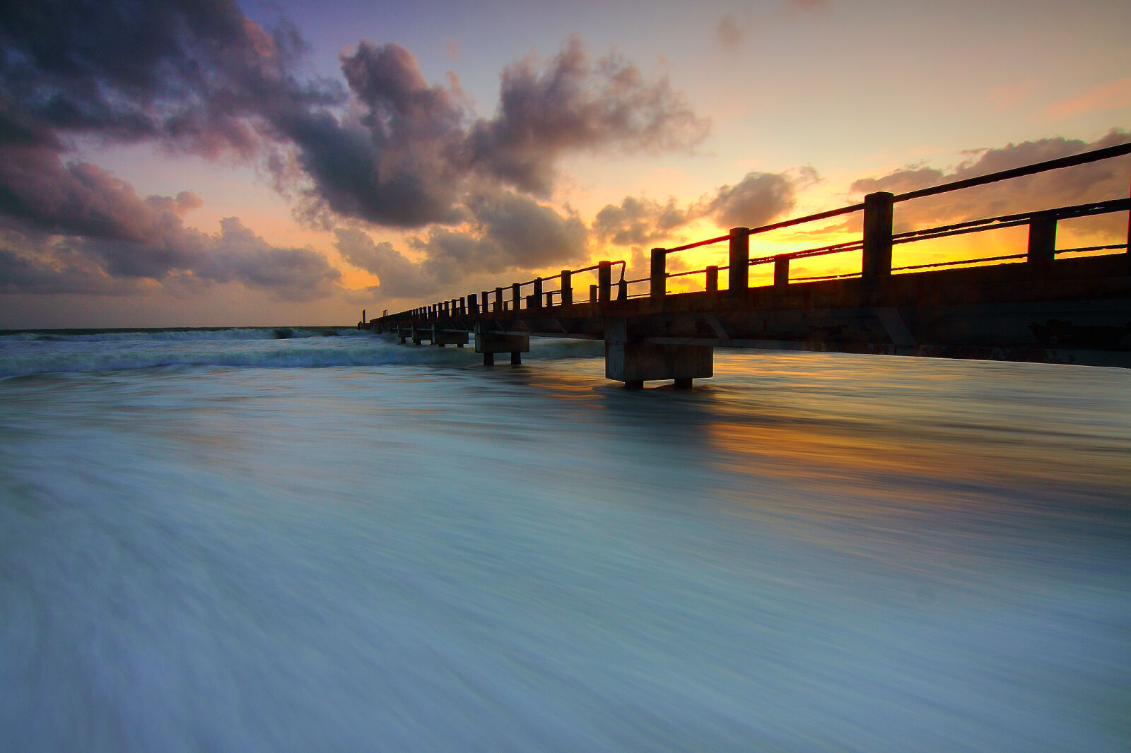 Canon EOS 50D sample photo. Wooden, pier, on, ocean photography