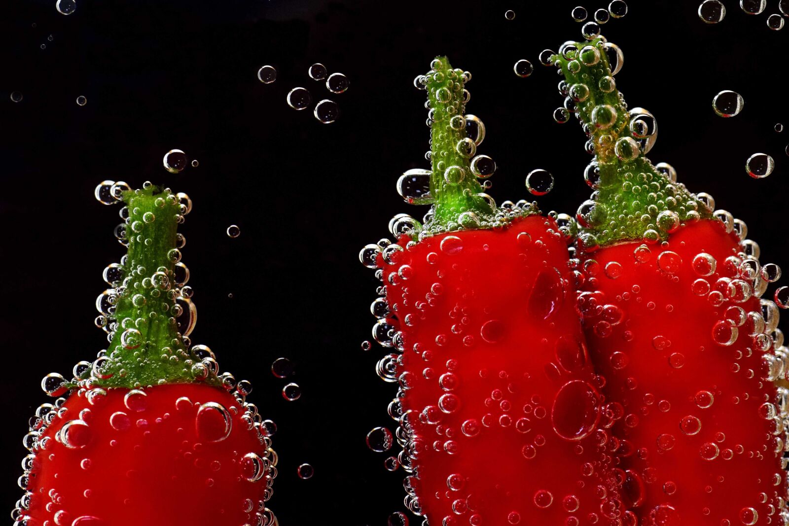 Nikon D3300 sample photo. Peppers, underwater, macro, red photography