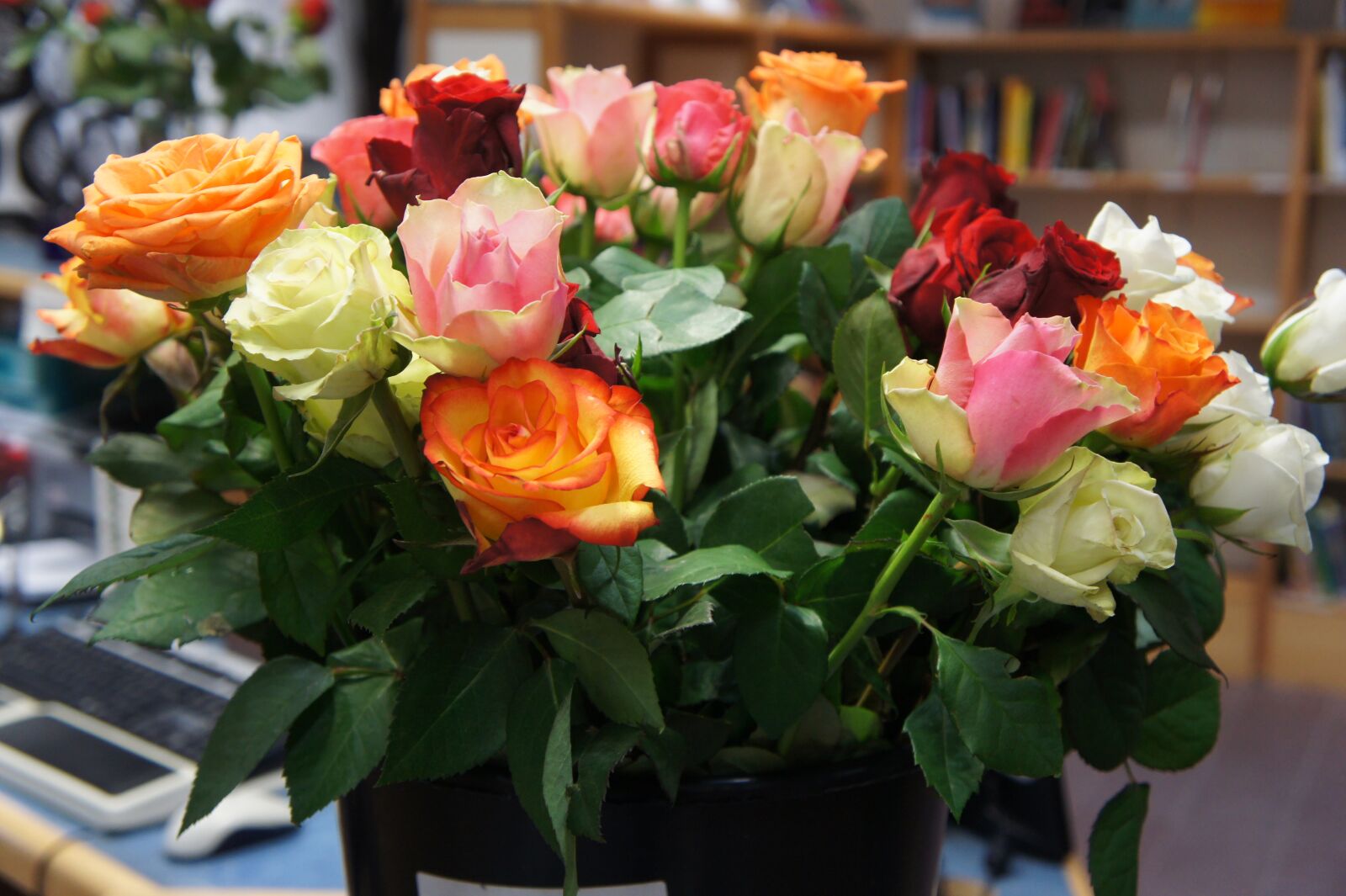 Sony Alpha NEX-5 + Sony E 18-55mm F3.5-5.6 OSS sample photo. Roses, flowers, bouquet photography