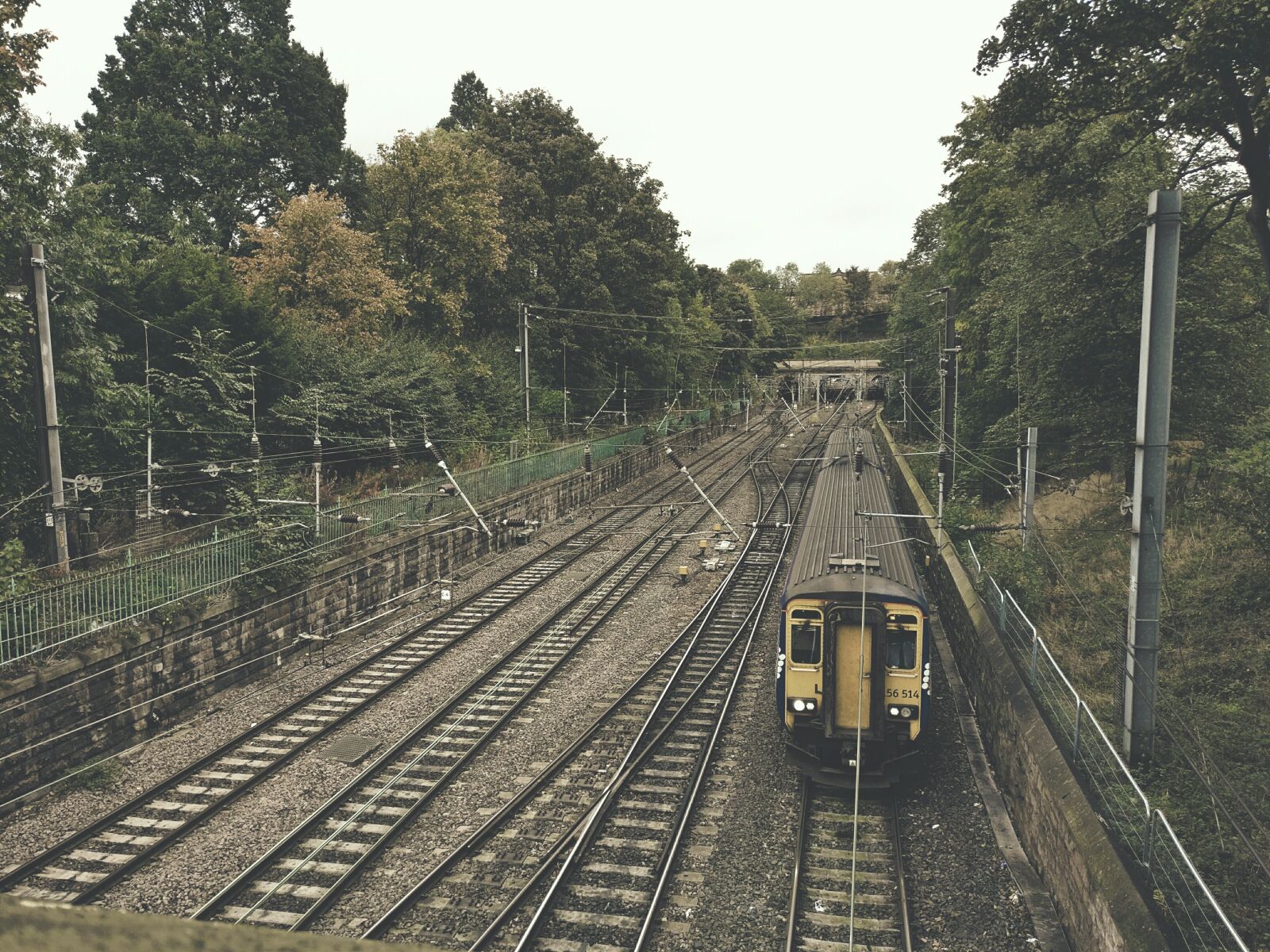 OnePlus A3003 sample photo. Train, train, tracks, yellow photography