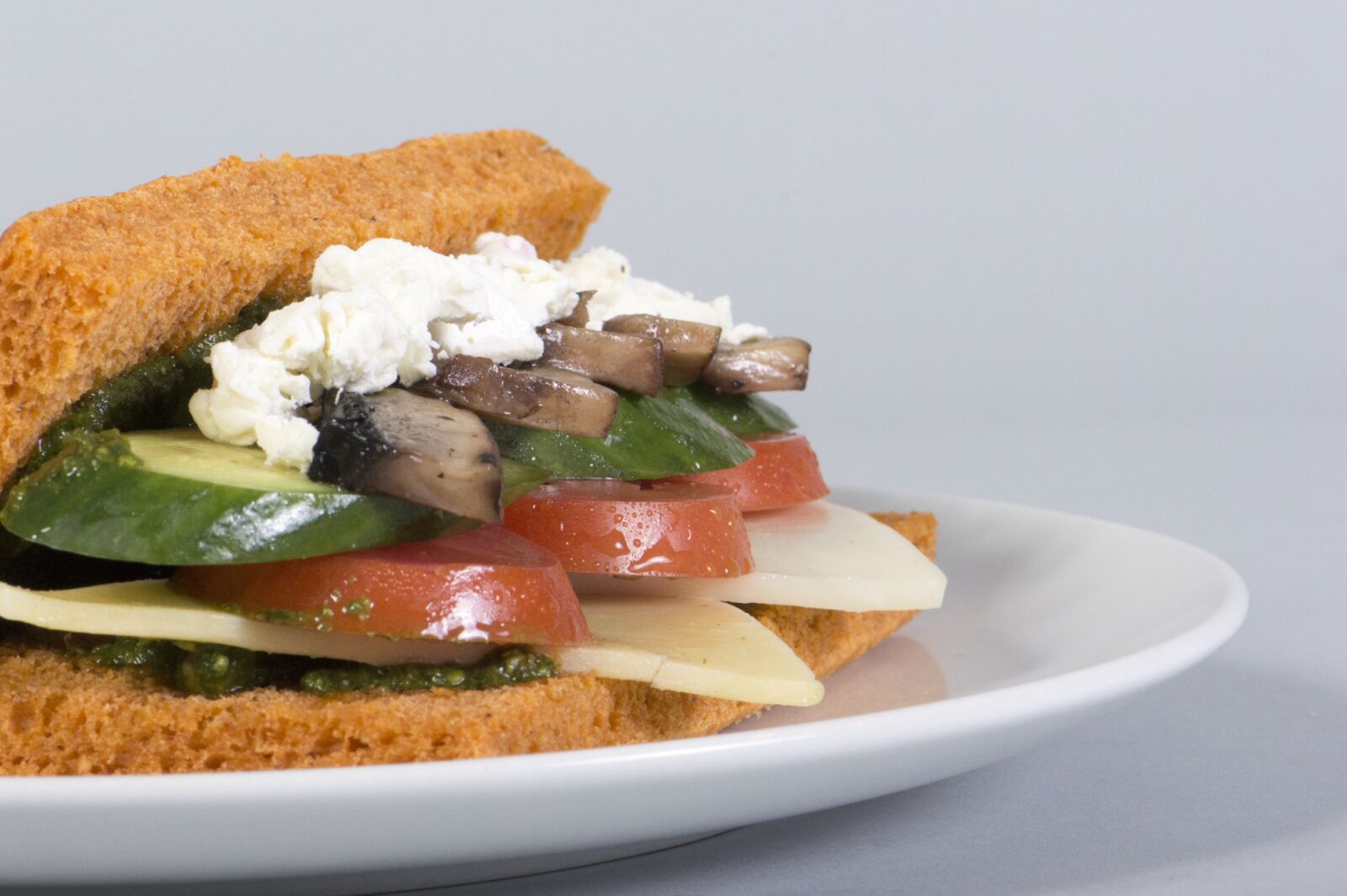 Nikon D3200 sample photo. Pannini, vegetables, goat cheese photography