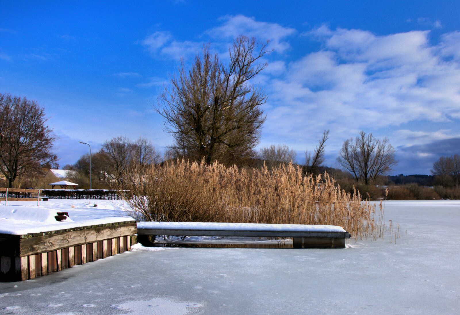 Canon EOS 760D (EOS Rebel T6s / EOS 8000D) sample photo. Jetty, reed, sky photography