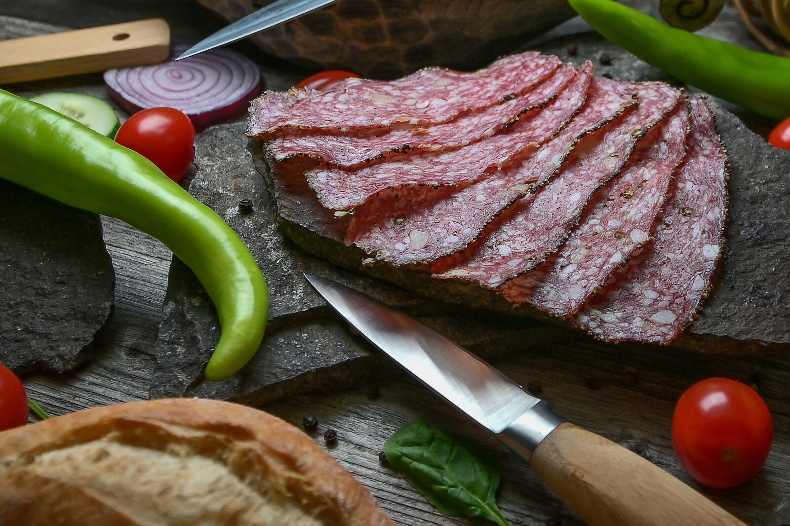 Nikon Z 50 sample photo. Appetizer, salami, charcuterie photography