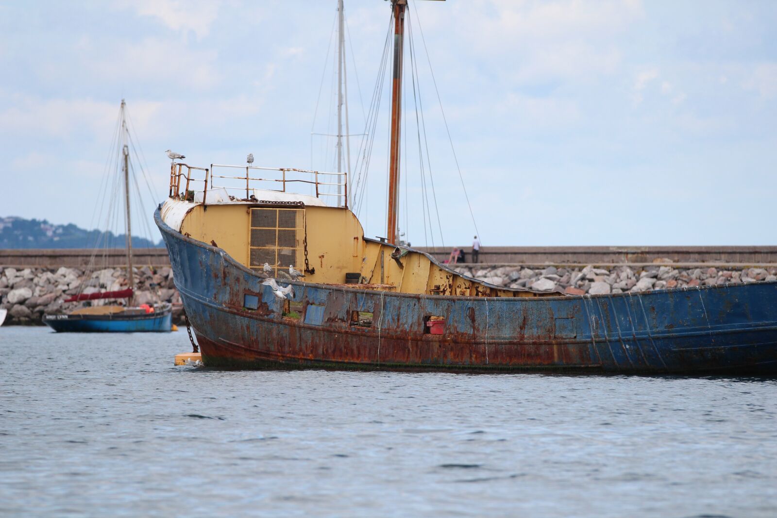 Canon EOS 600D (Rebel EOS T3i / EOS Kiss X5) + Canon EF 70-200mm F2.8L IS II USM sample photo. Rusty old ship, ship photography