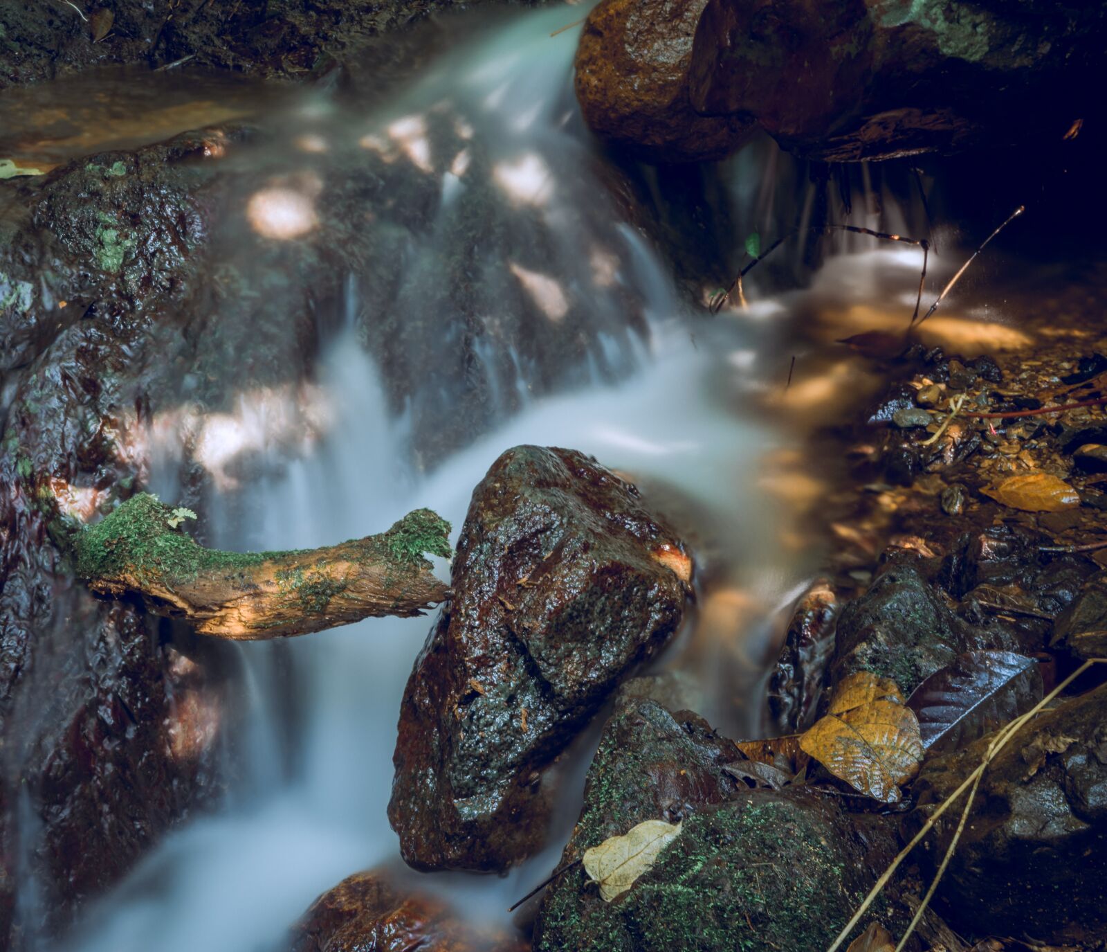 Sony a7 II sample photo. Waterfall, green forest, water photography