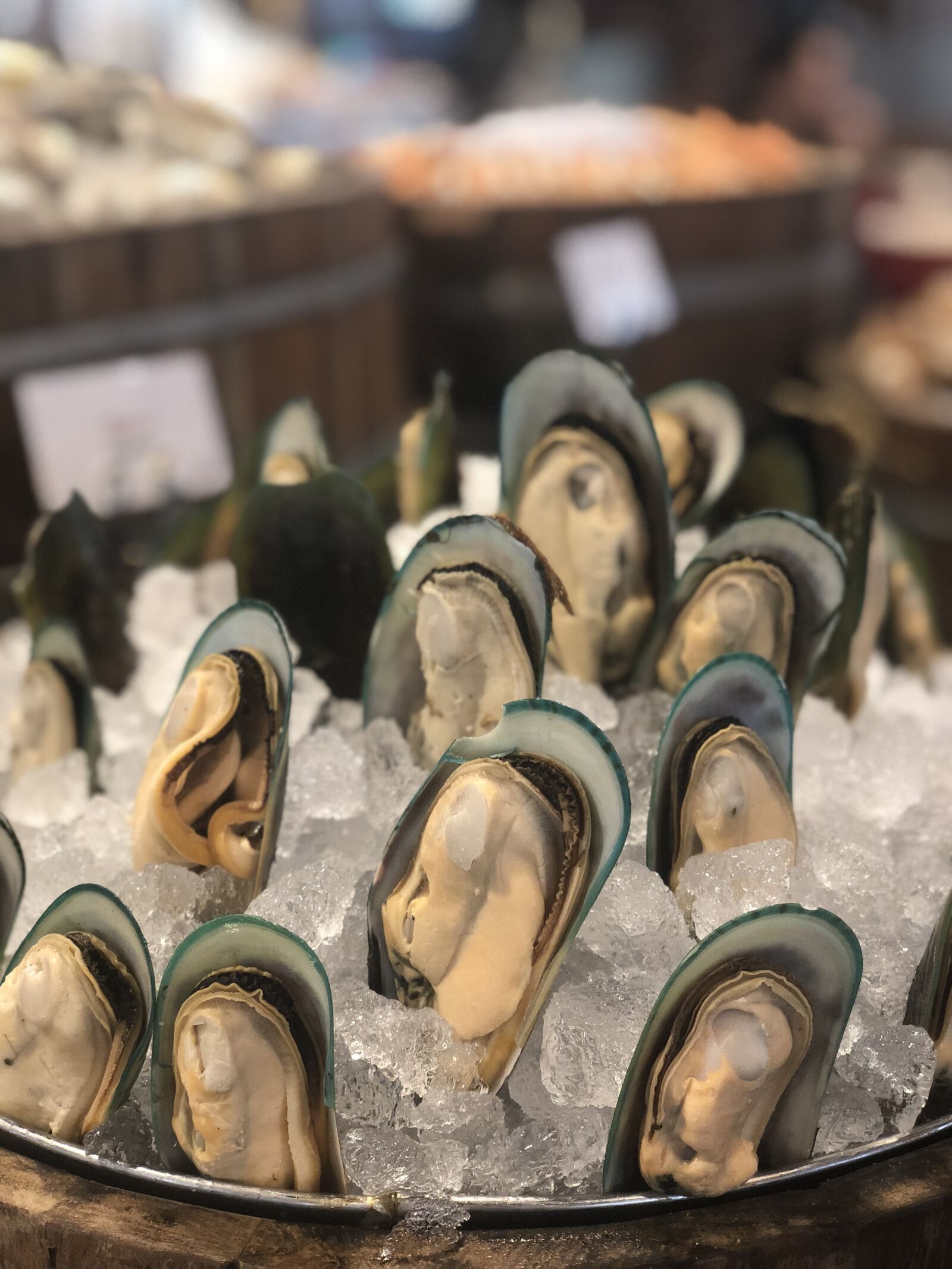 iPhone X back dual camera 6mm f/2.4 sample photo. Mussels, seafood, shell photography