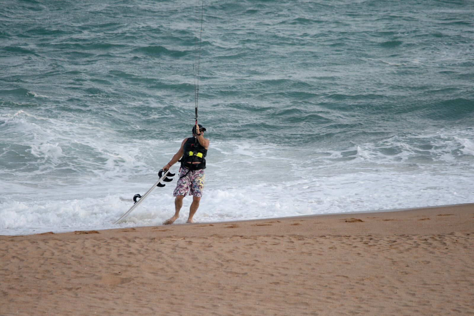 Canon EOS 400D (EOS Digital Rebel XTi / EOS Kiss Digital X) sample photo. Windsurfer on beach, beach photography