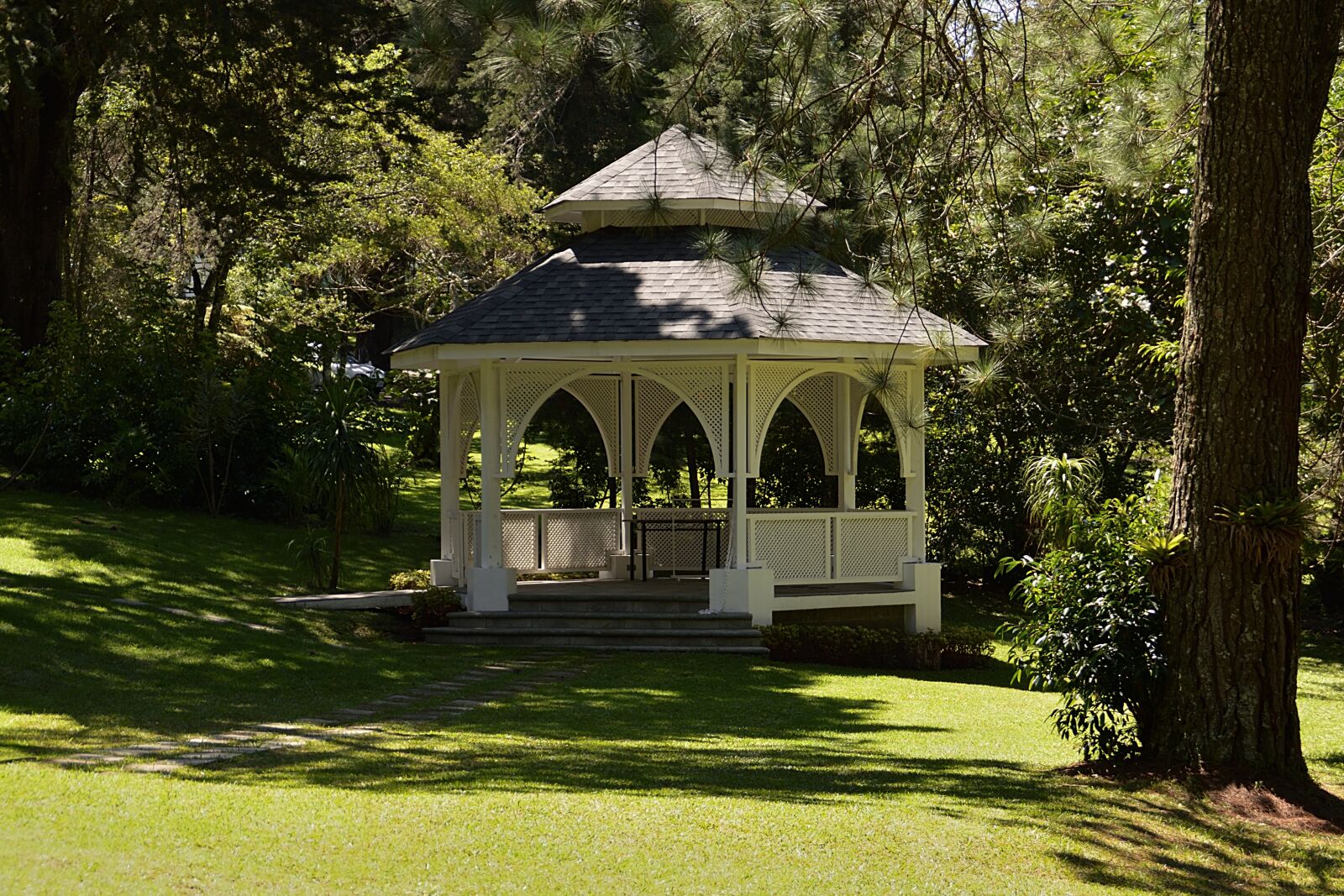 Nikon D3200 sample photo. Kiosk, lawn, green photography