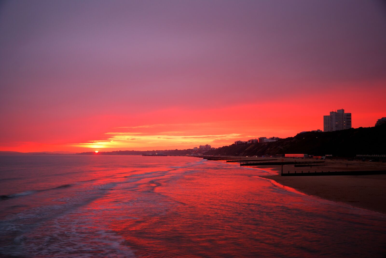 Nikon D60 sample photo. Bournemouth, sunset, pier photography