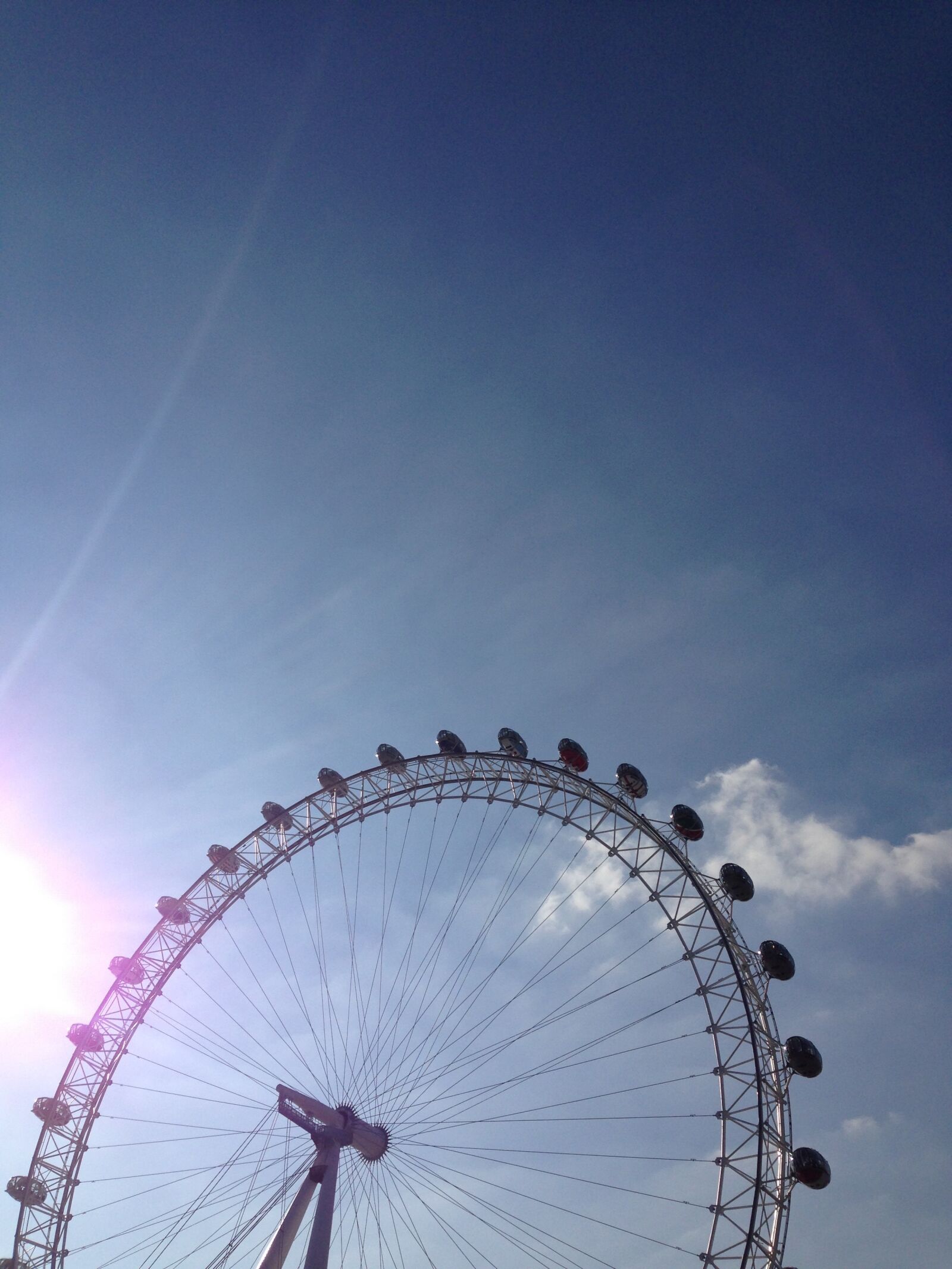 iPhone 5 back camera 4.12mm f/2.4 sample photo. London, ferris wheel, summer photography