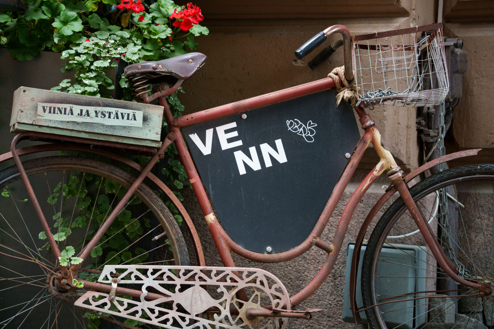Sony a7R V sample photo. Bicycle by the restaurant photography